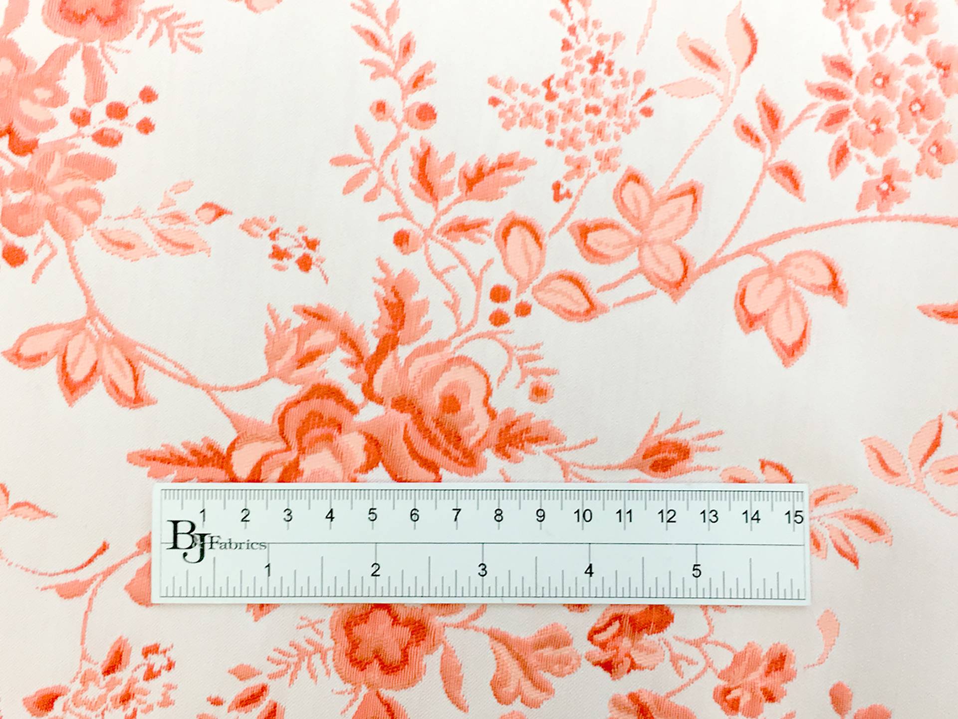 French Floral Brocade in Bright Orange