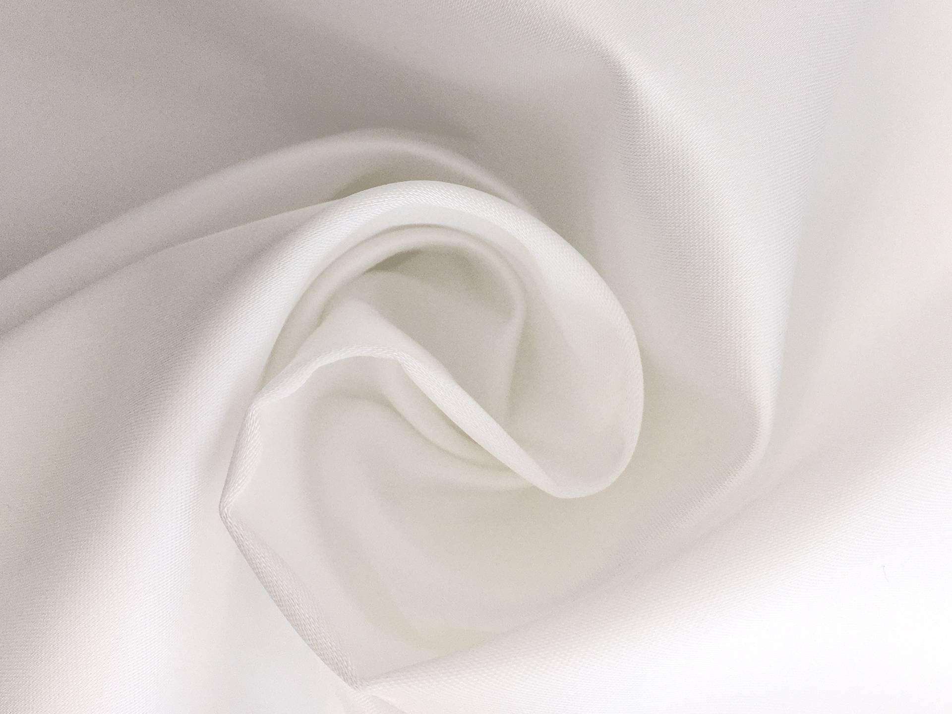 Miyuki Stretch Polyester Satin in White