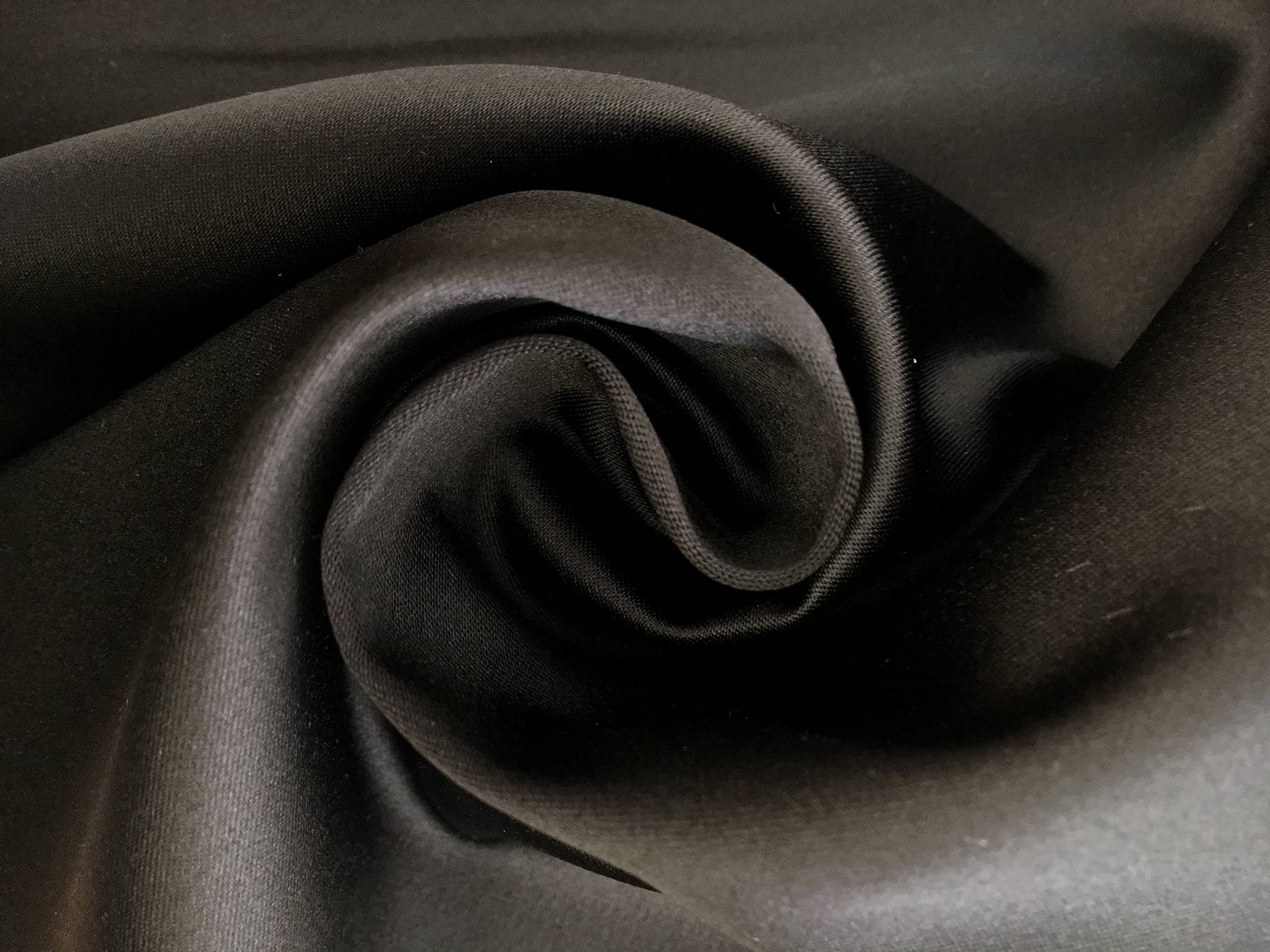 Miyuki Stretch Polyester Satin in Charcoal