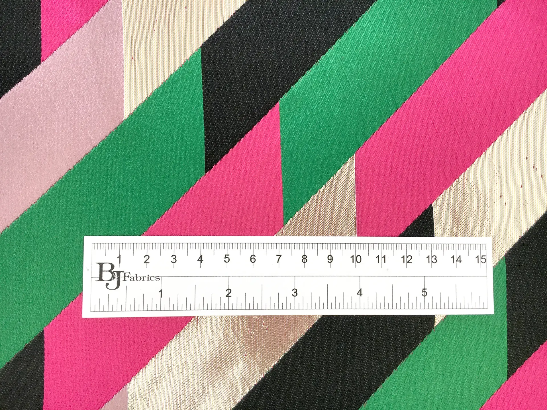 Polyester and Acetate Lurex Jacquard Brocade with Faux Chevron Pattern