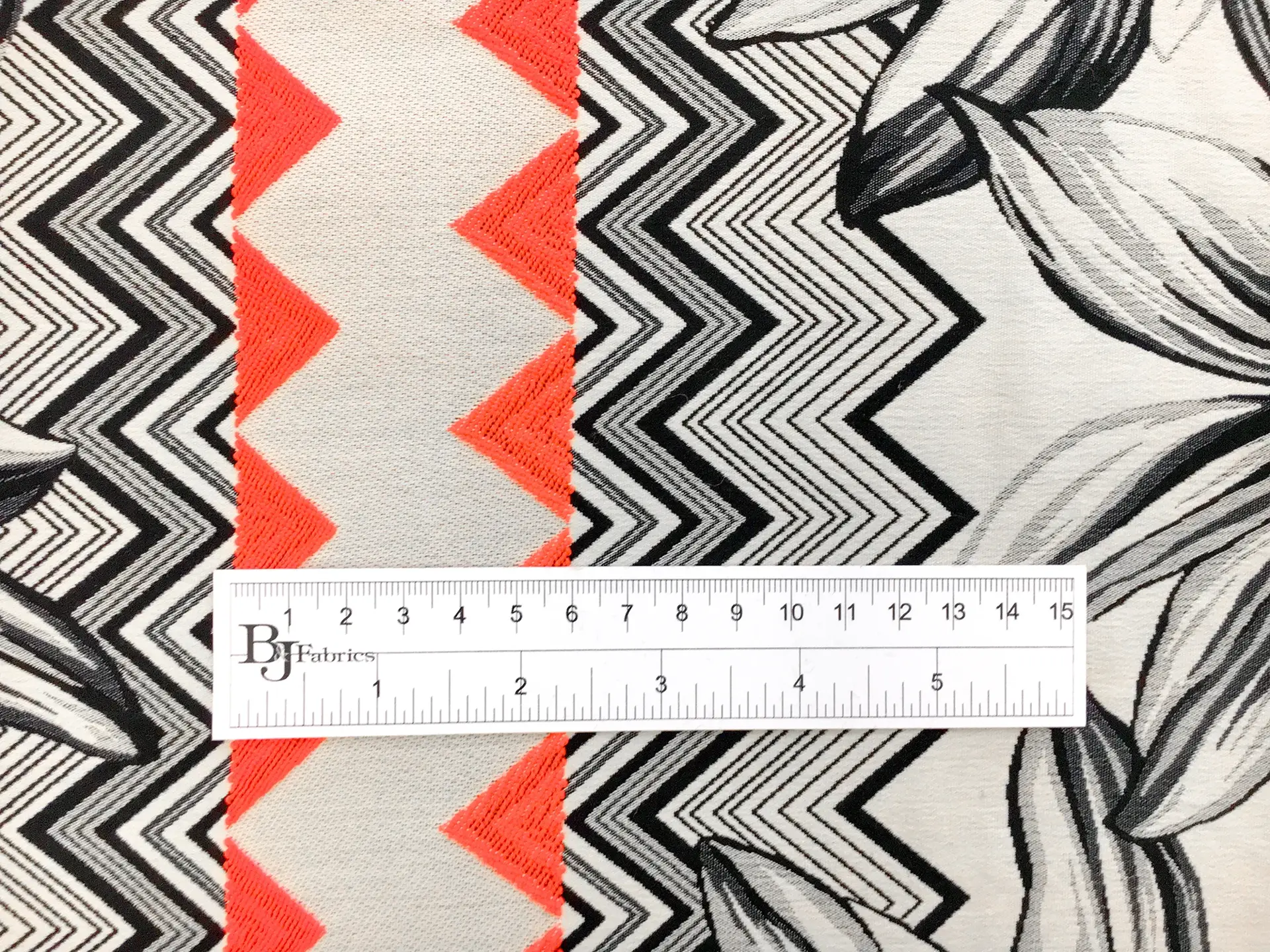Cotton Jacquard Brocade with Florals and Neon Geometrics