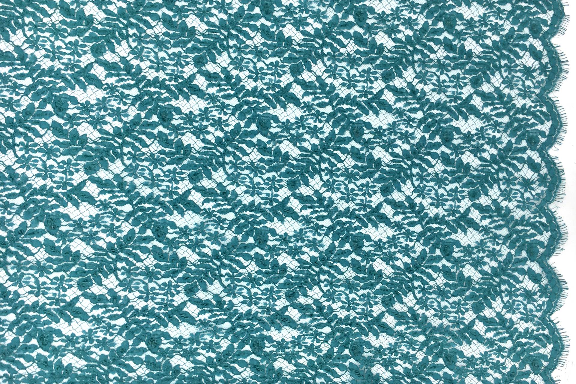 French Corded Chantilly Lace in Teal