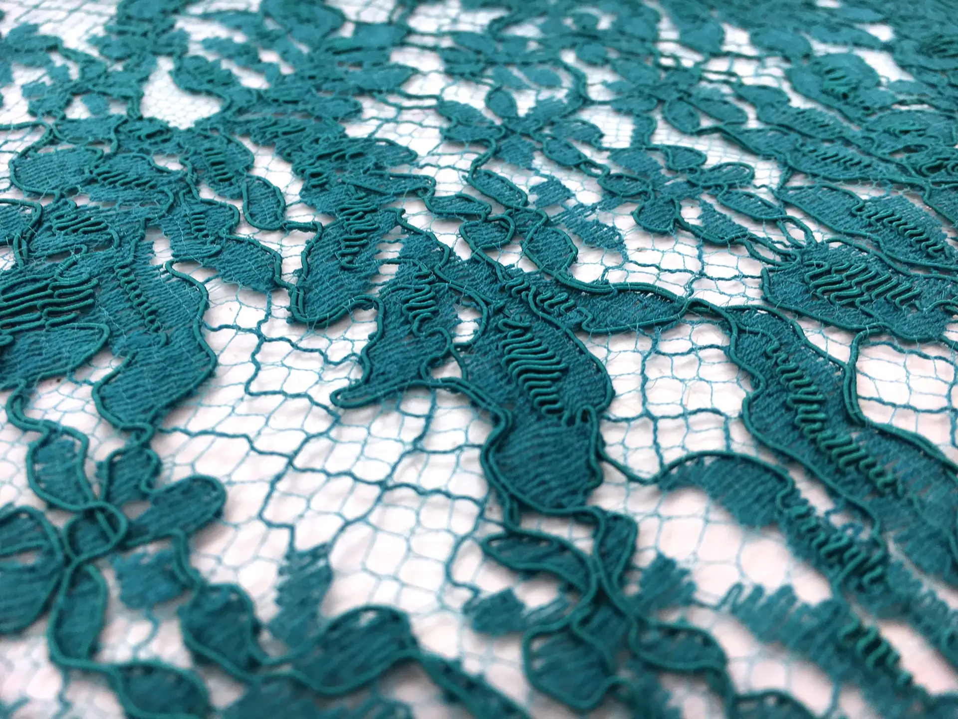 Corded Chantilly Lace in Teal