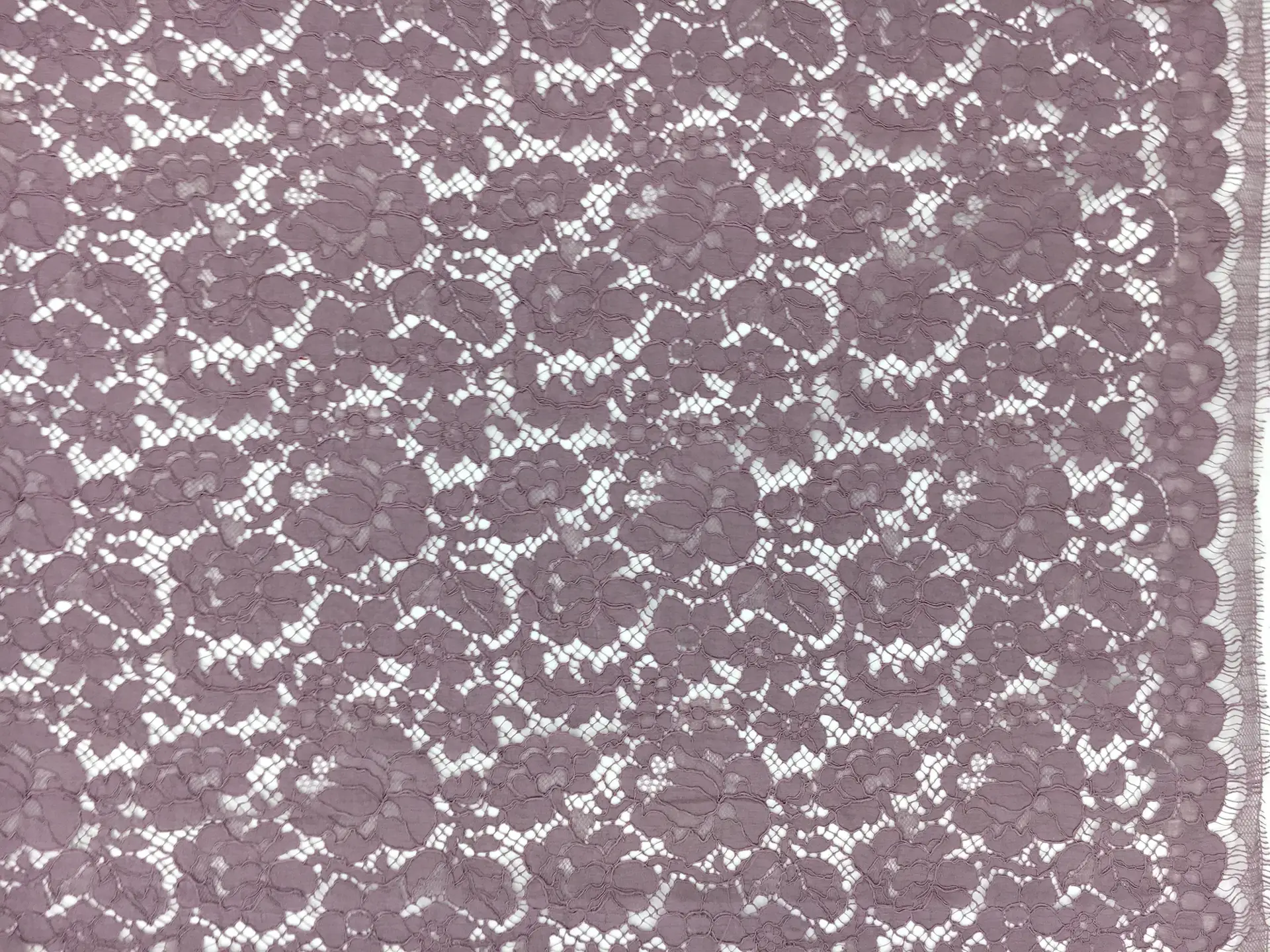 French Corded Chantilly Lace in Mauve