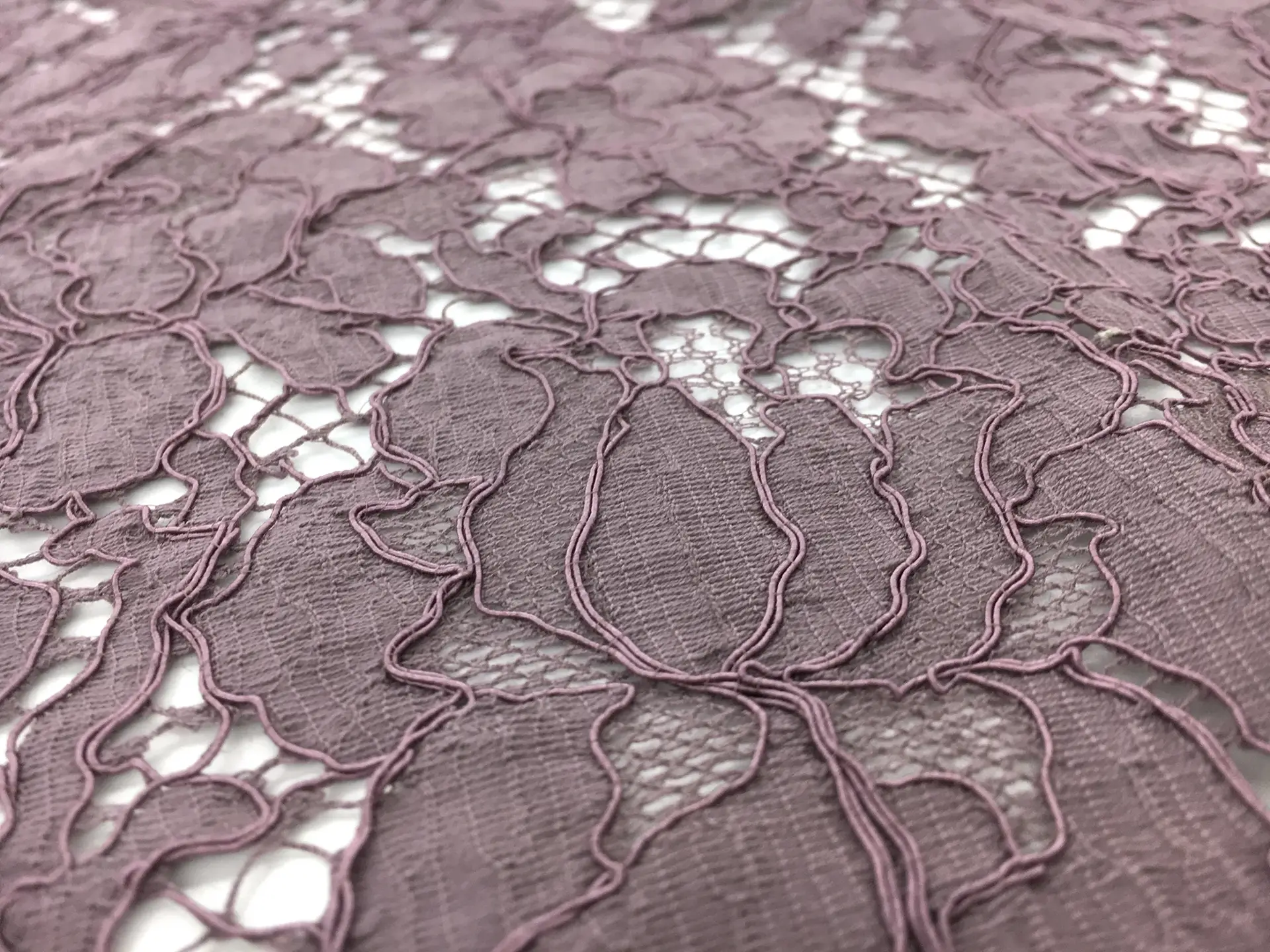 French Corded Chantilly Lace in Mauve