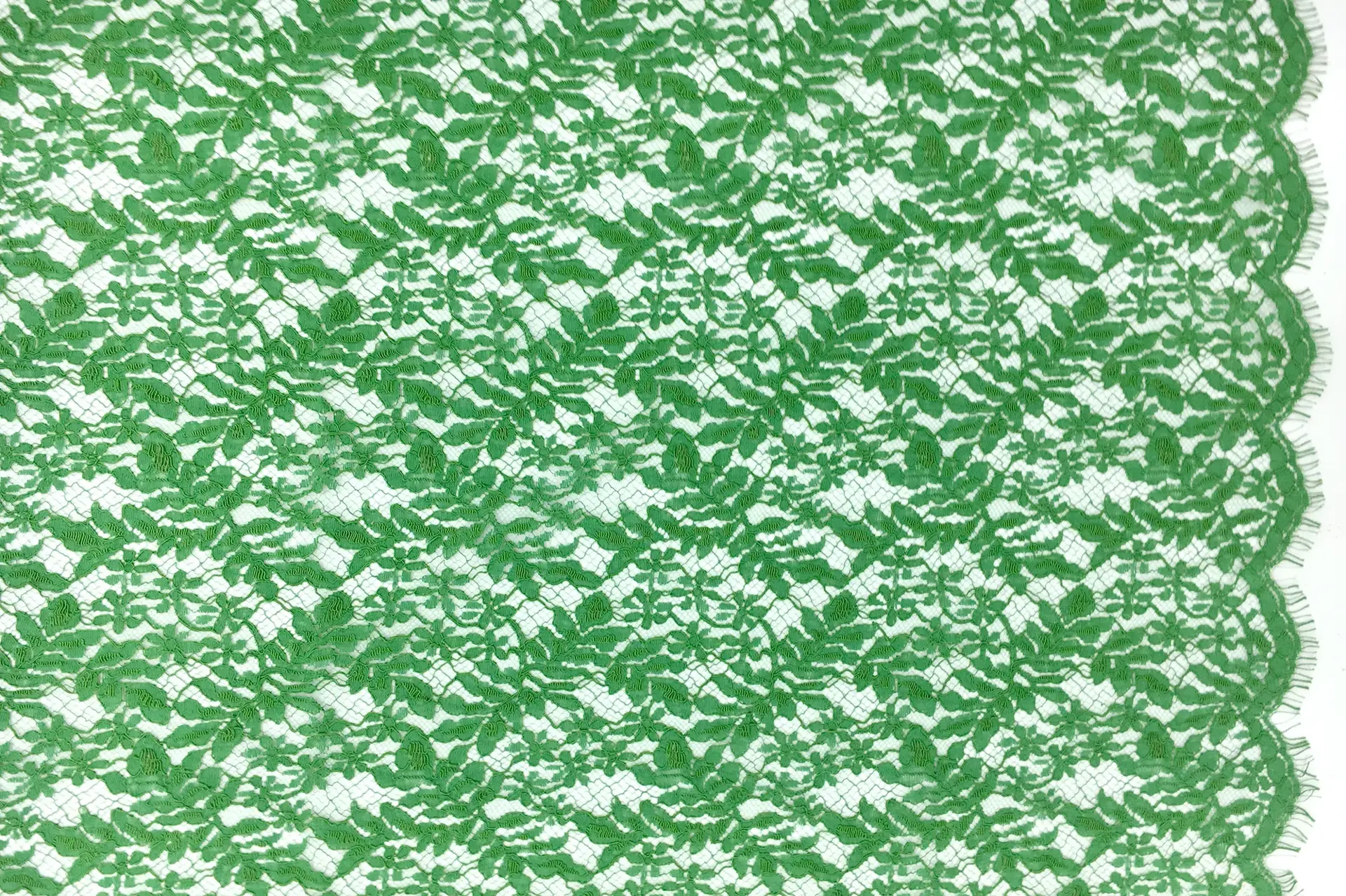 French Corded Chantilly Lace in Emerald Green