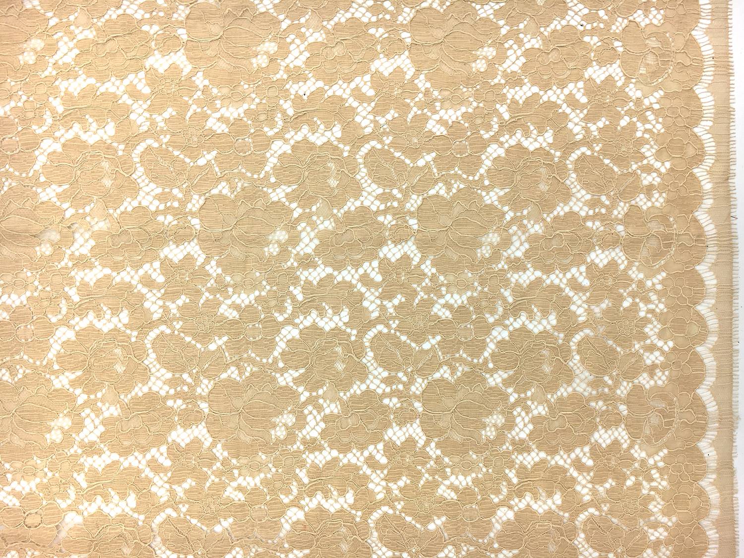 French Corded Chantilly Lace in Straw