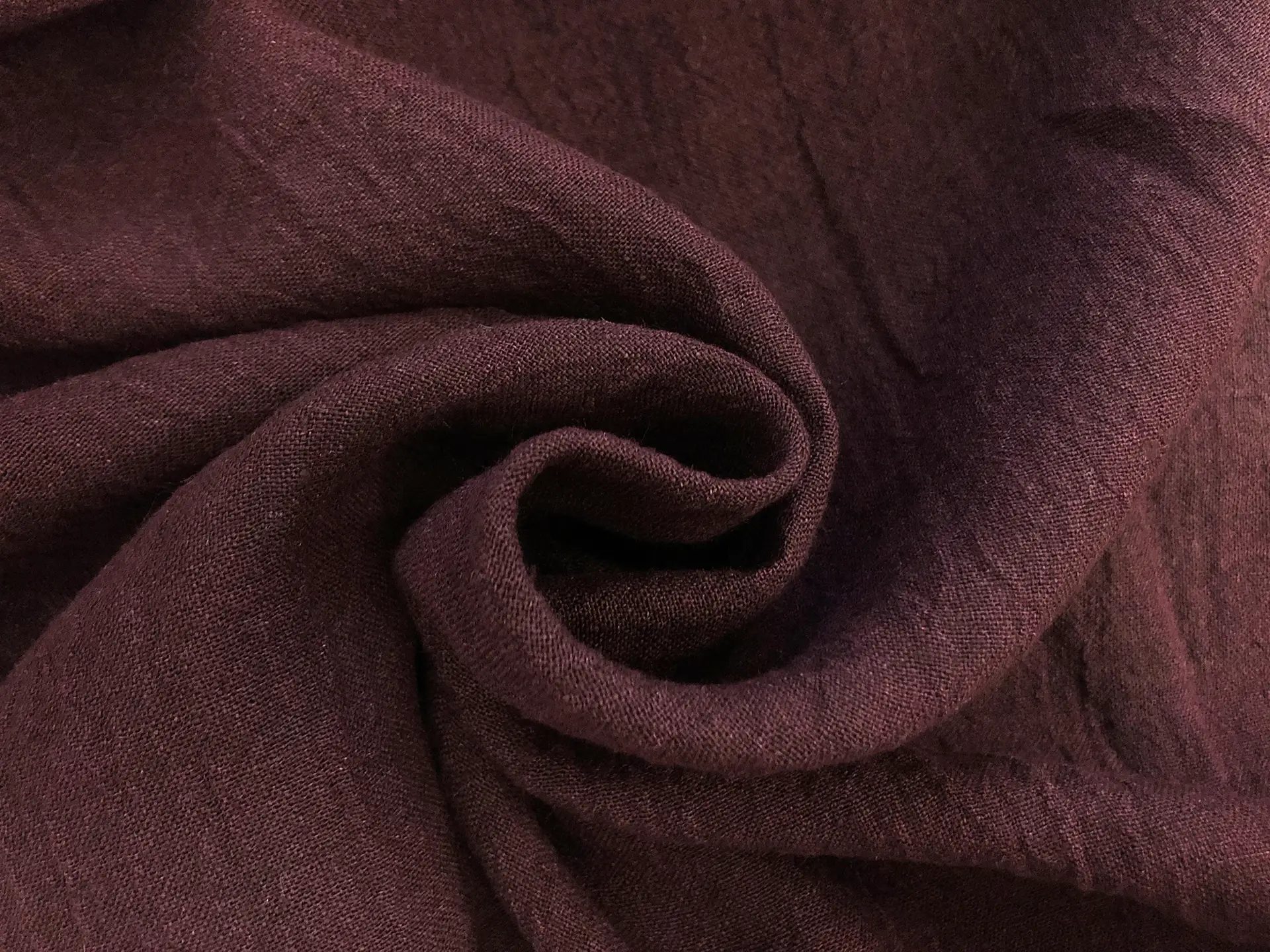 Crinkled Linen Gauze in Aubergine