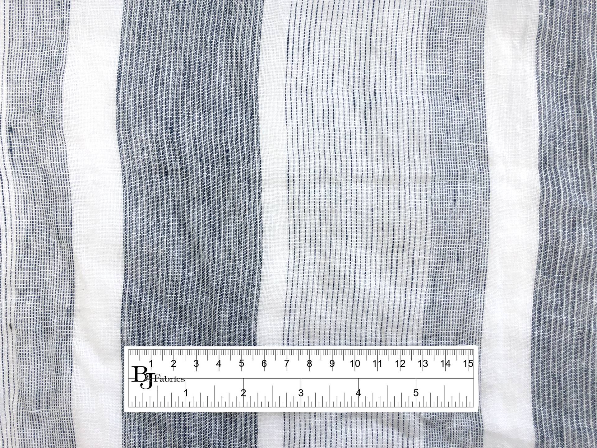 Linen Crinkled Gauze With Stripes in White