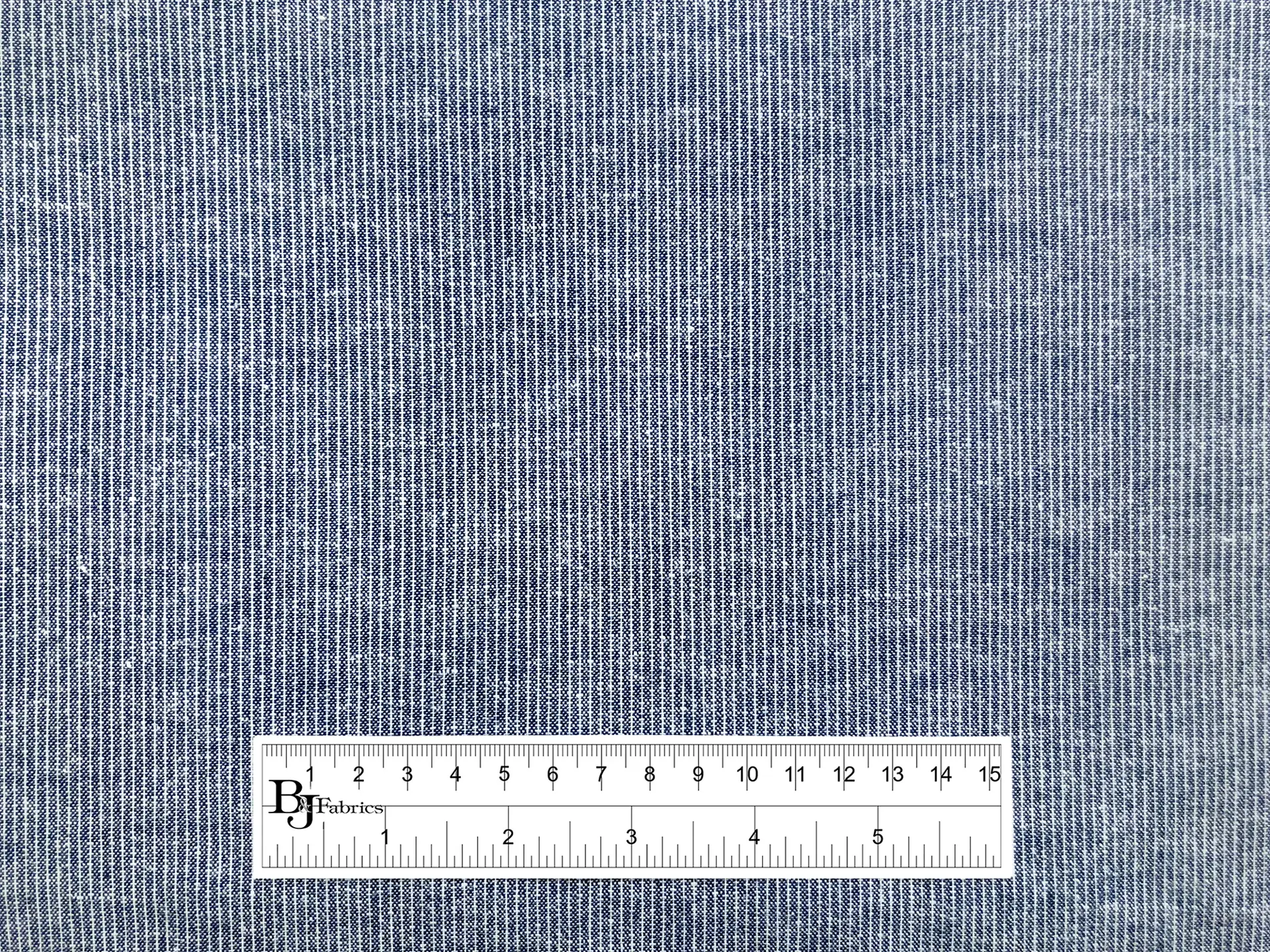 Cotton & Linen Chambray Stripe in Navy