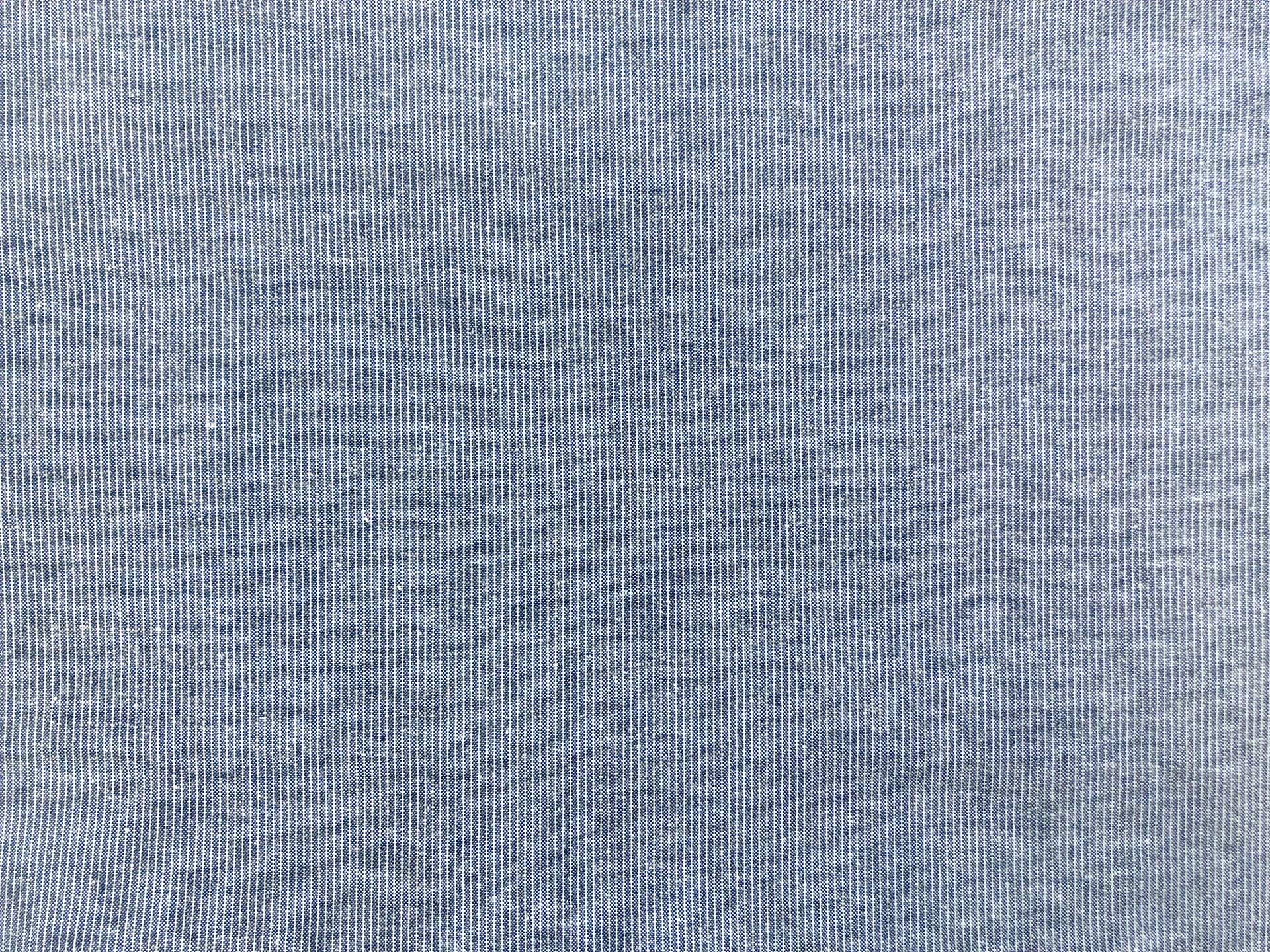 Cotton & Linen Chambray Stripe in Navy
