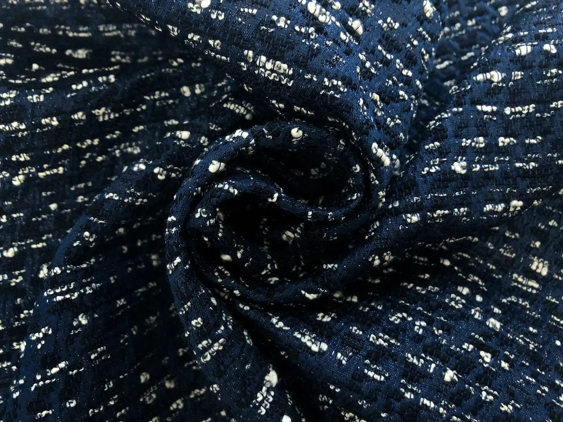 Italian Metallic Tweed in Space Navy