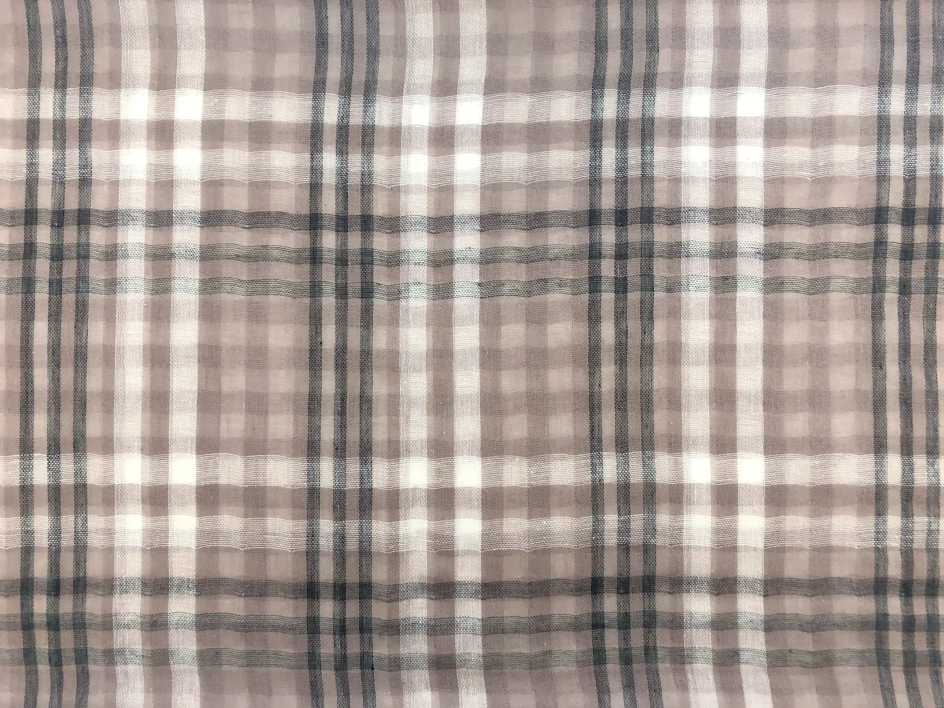 Cotton Doubleface Plaid Gauze in Warm Taupe