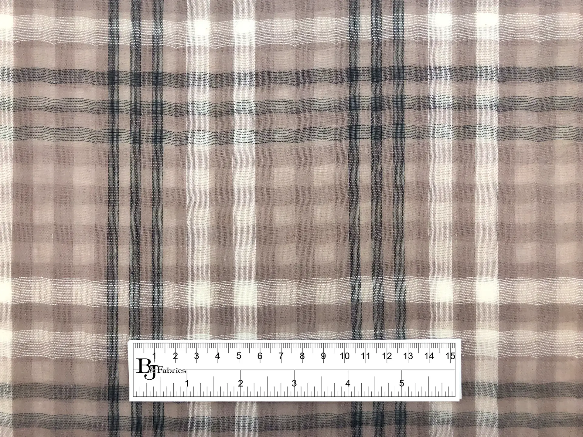 Cotton Doubleface Plaid Gauze in Warm Taupe