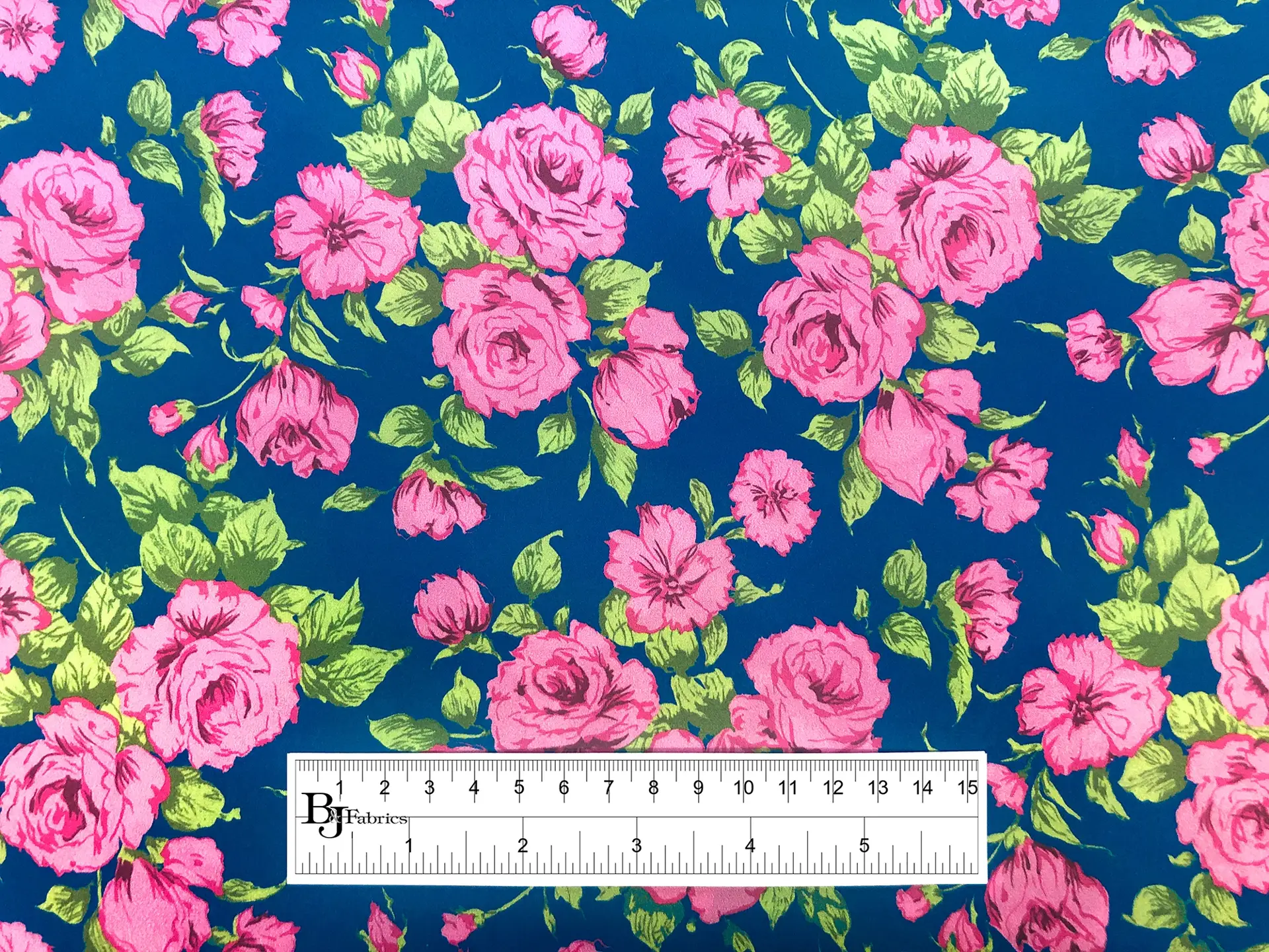 Liberty Silk Charmeuse Floral Print in Royal
