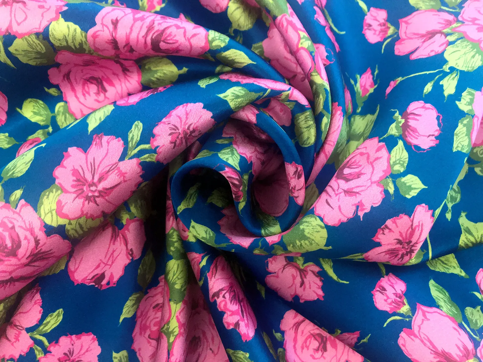 Liberty Silk Charmeuse Floral Print in Royal