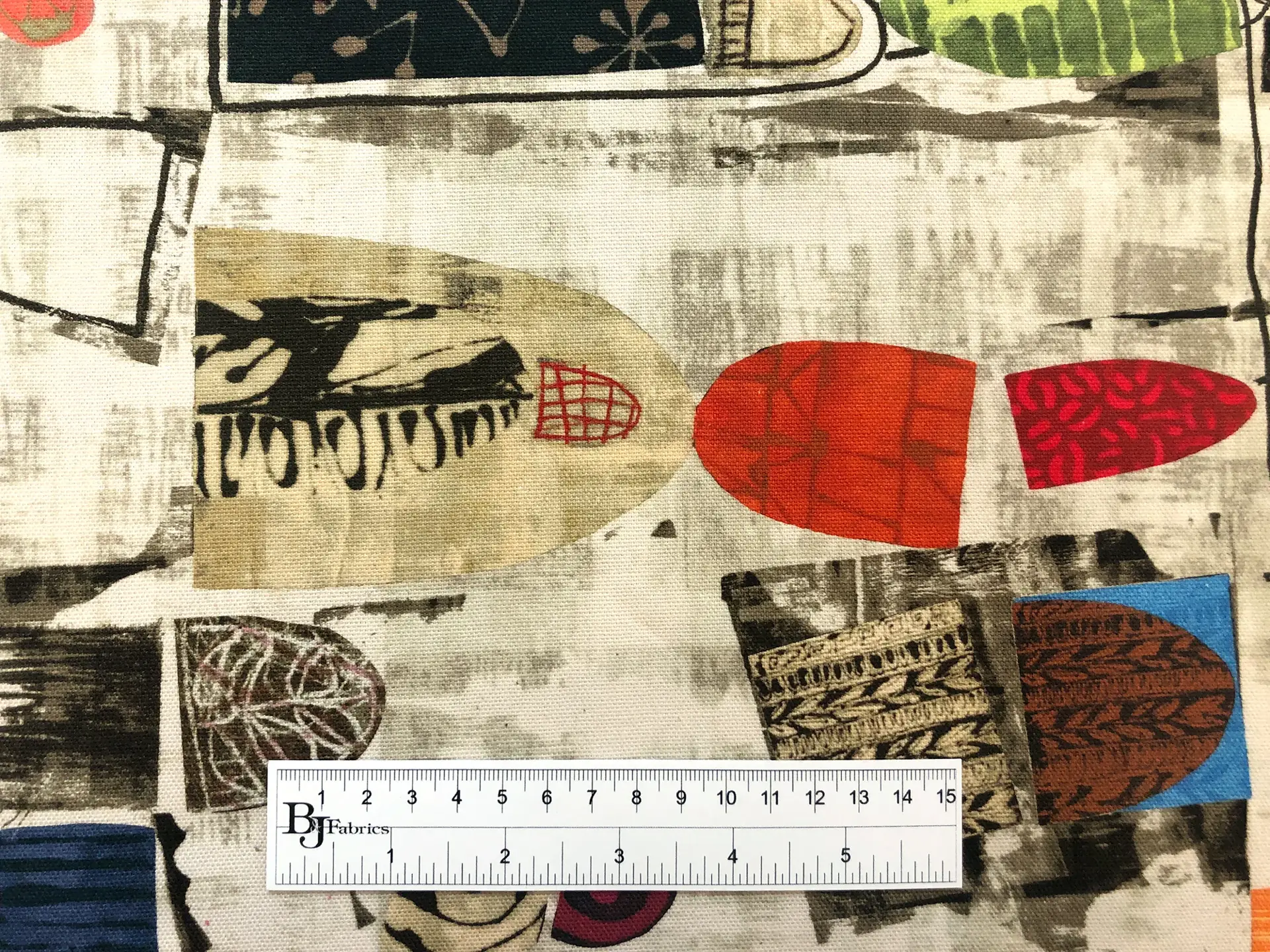Cotton Canvas with Abstract Geometric Art Print