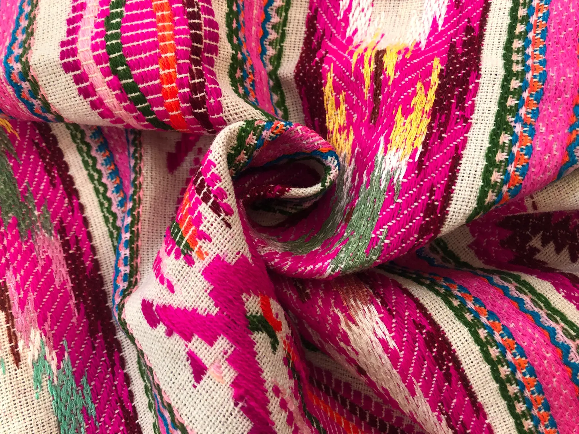 Heavyweight Cotton Woven Native Stripe in Fuchsia