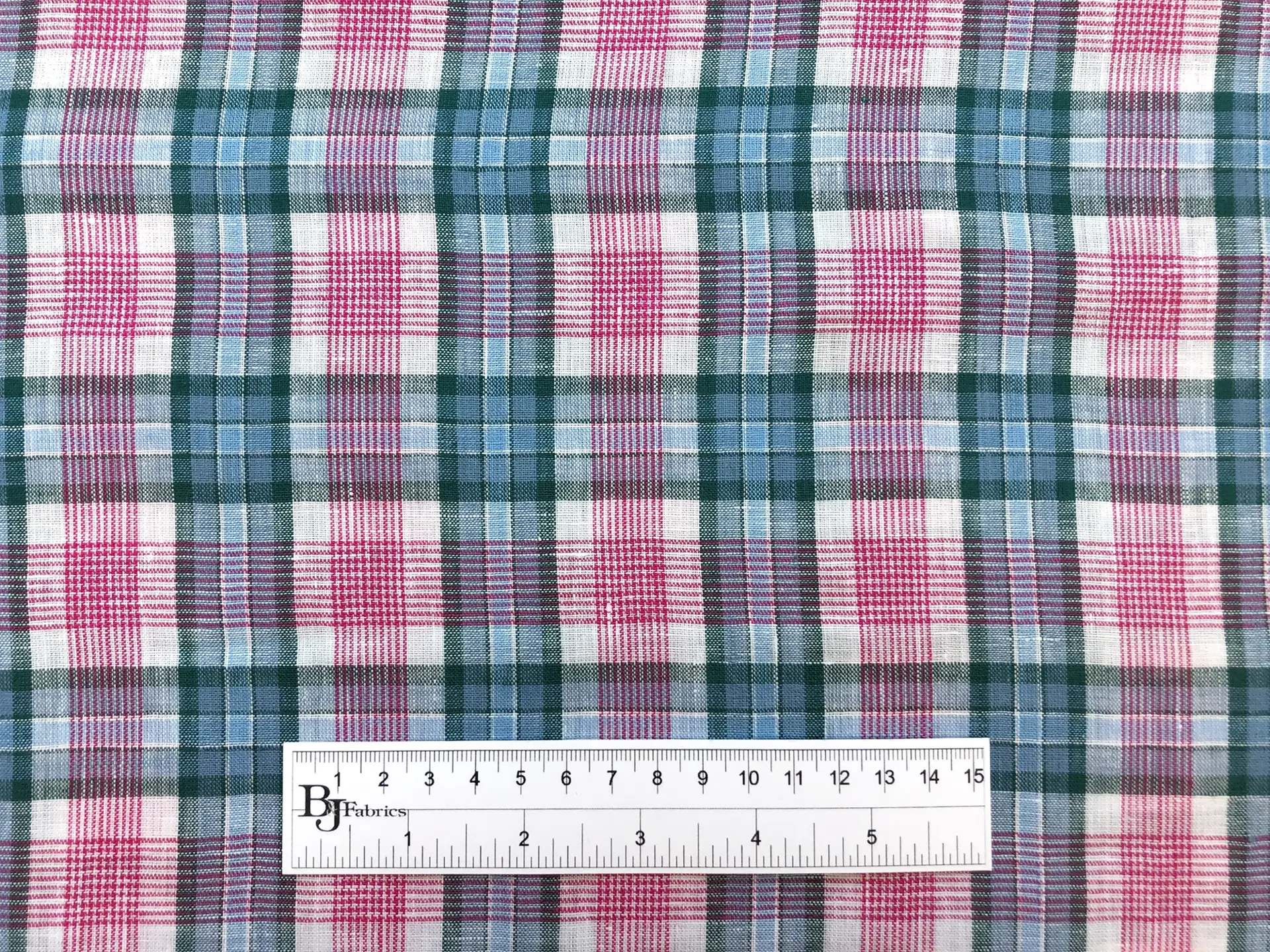 Italian Linen Plaid in Pink and Green