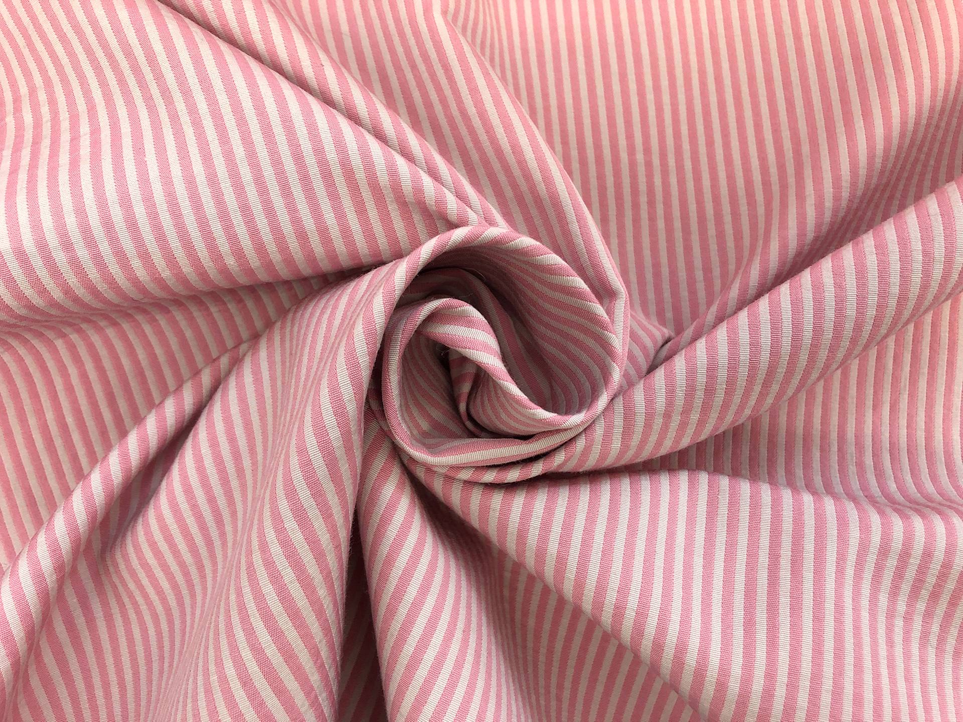 Cotton Blend Doubleface Woven Stripe in Pink