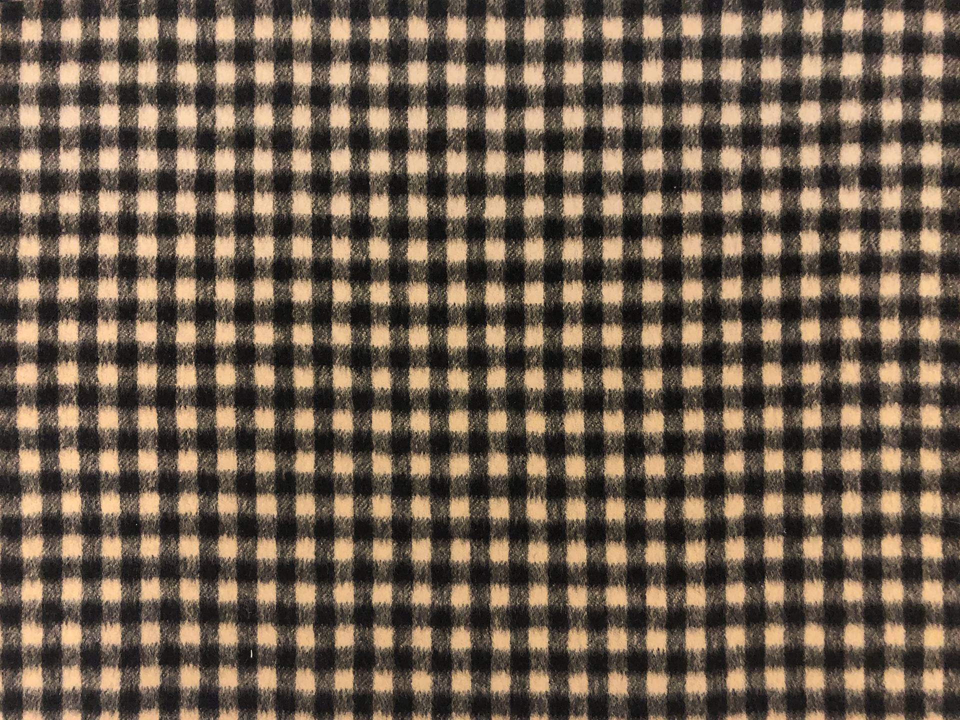 Italian Wool Check Coating in Tan