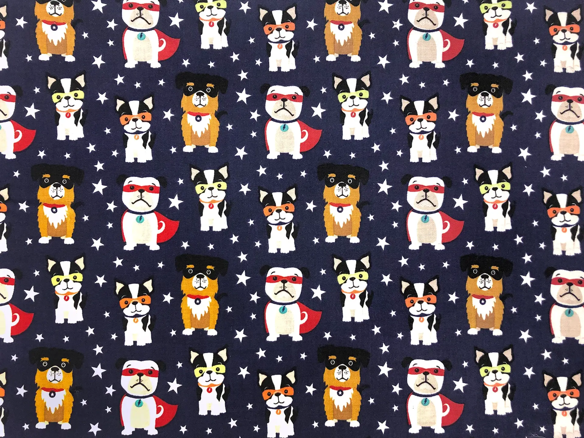 Cotton Broadcloth Super Dogs Print
