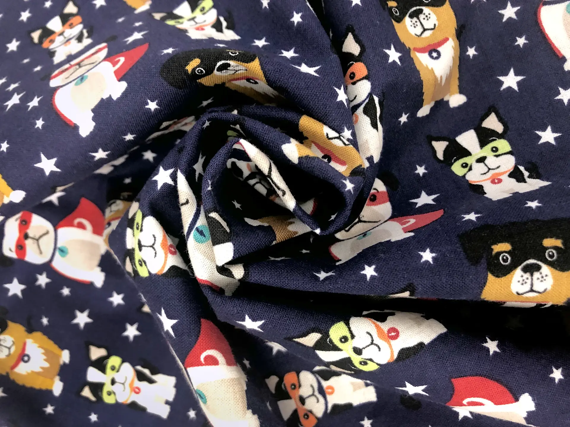 Cotton Broadcloth Super Dogs Print