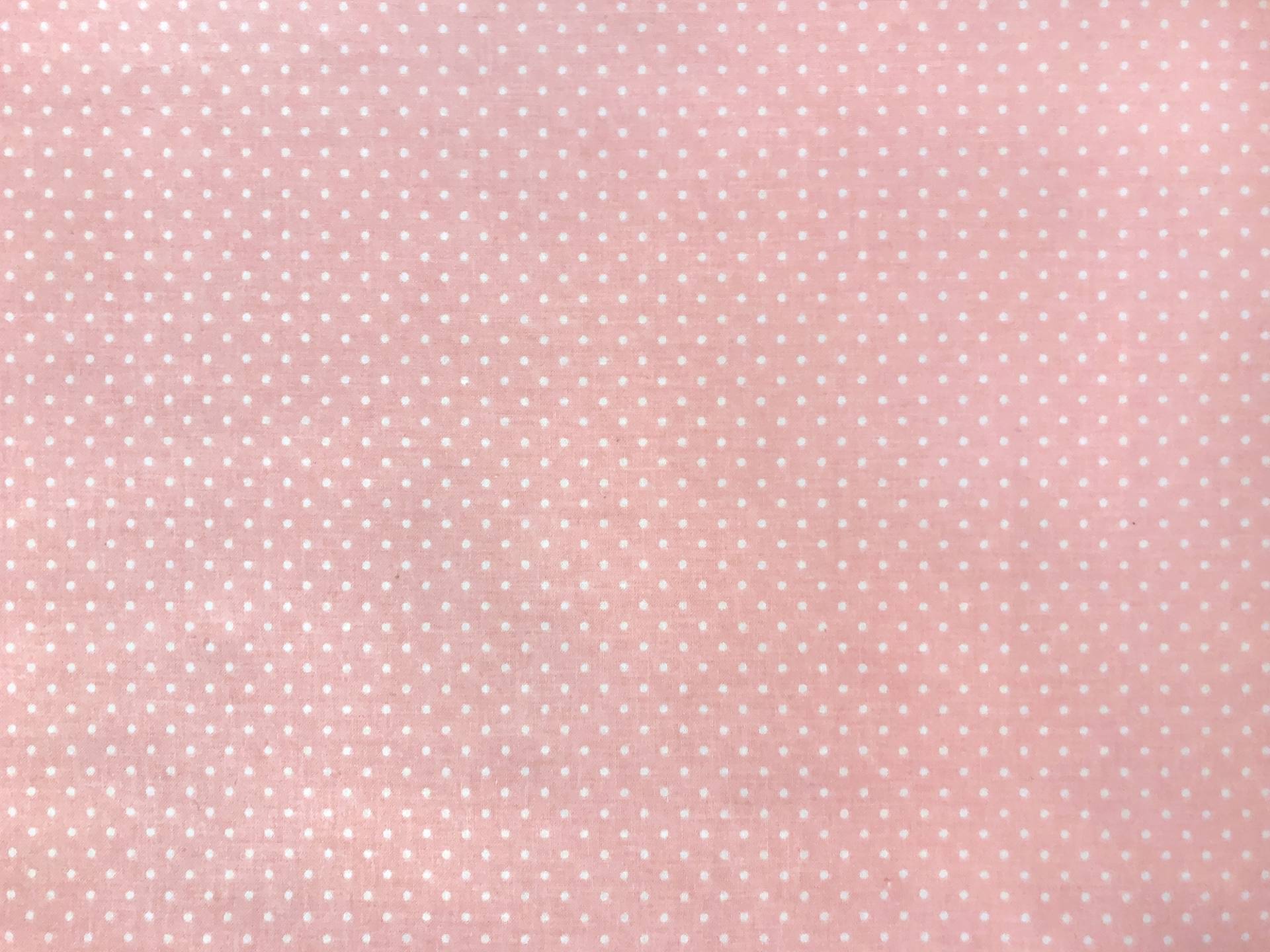 Cotton Broadcloth Polka Dots Print in Baby Pink