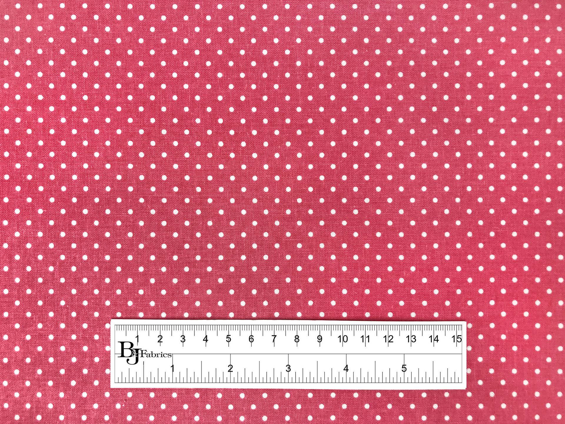 Cotton Broadcloth Polka Dots Print in Pink