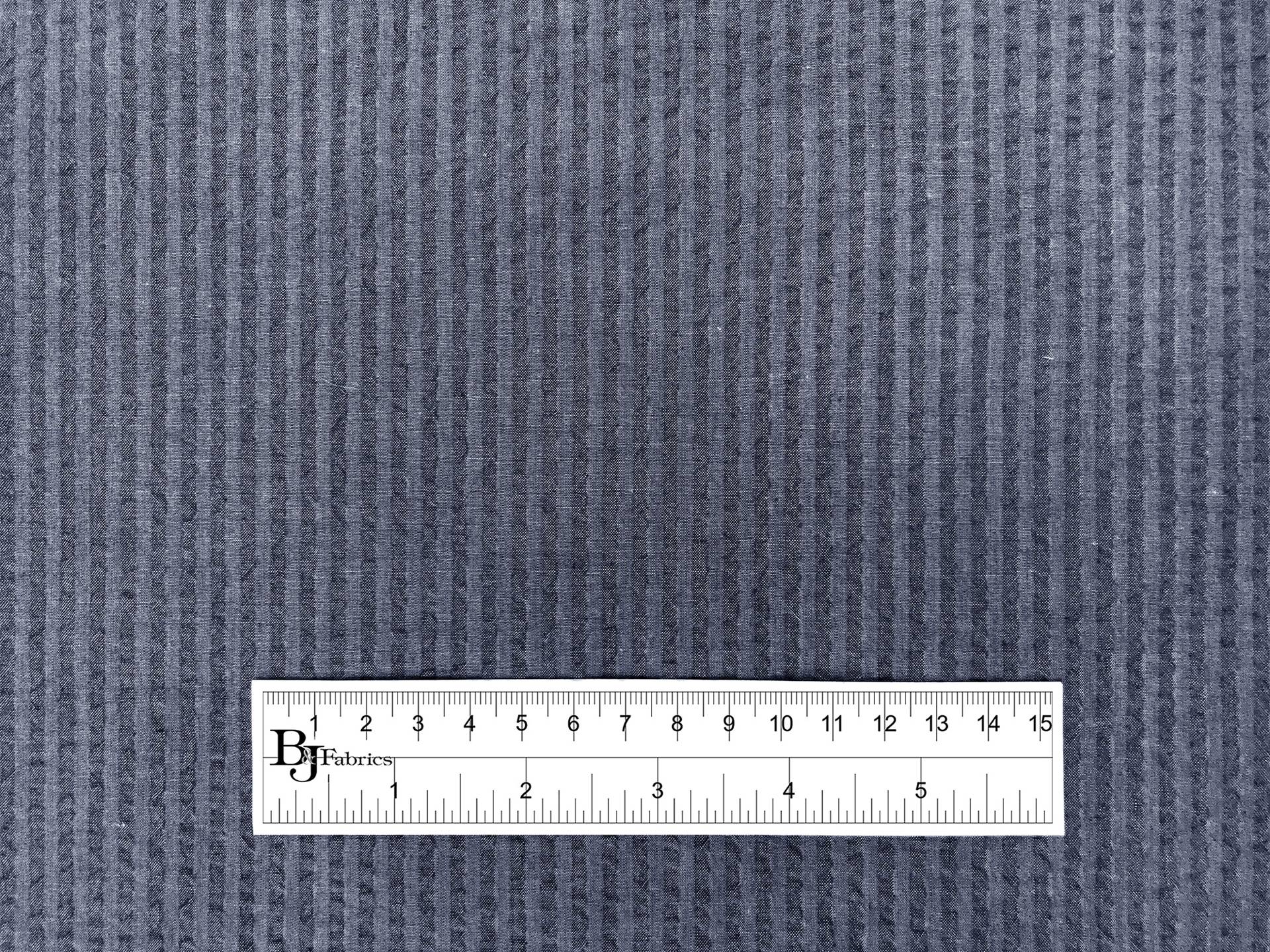 Cotton Seersucker in Denim