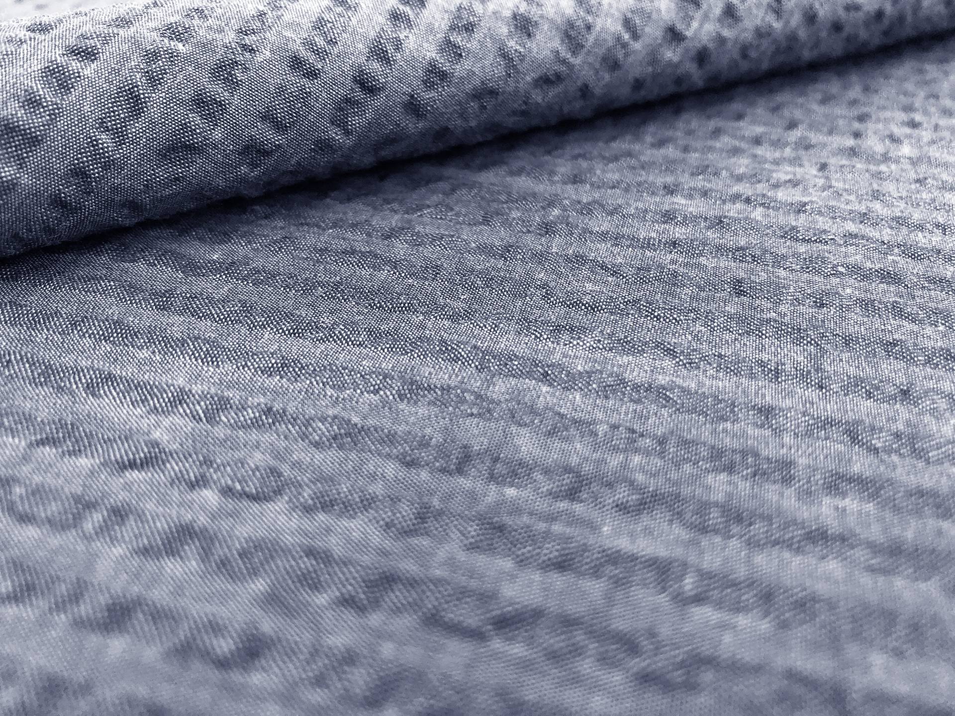 Cotton Seersucker in Denim