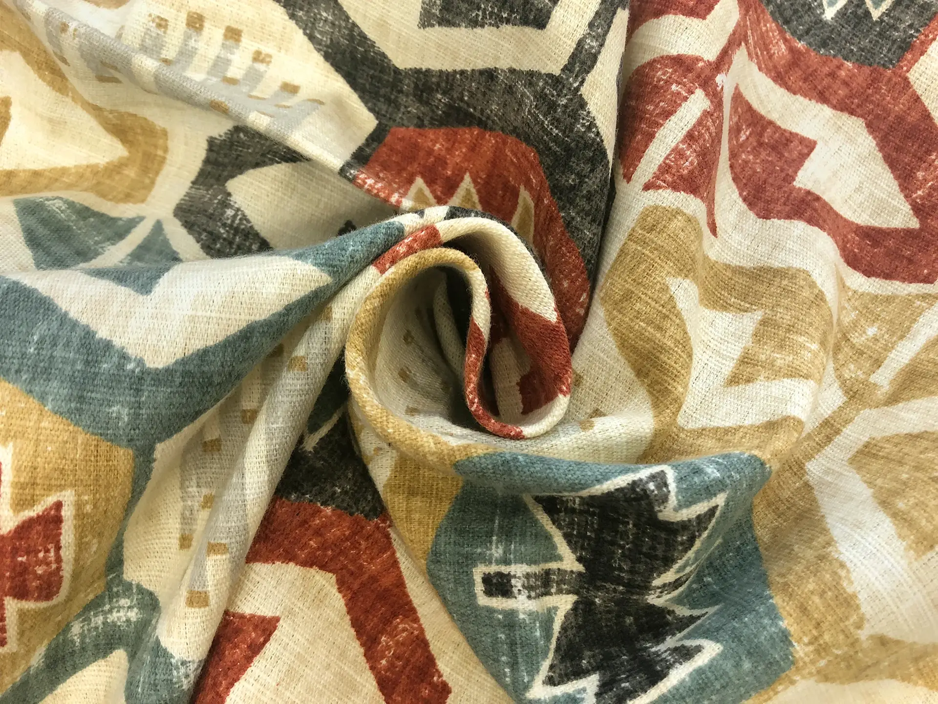 Linen Cotton Canvas Native American Print