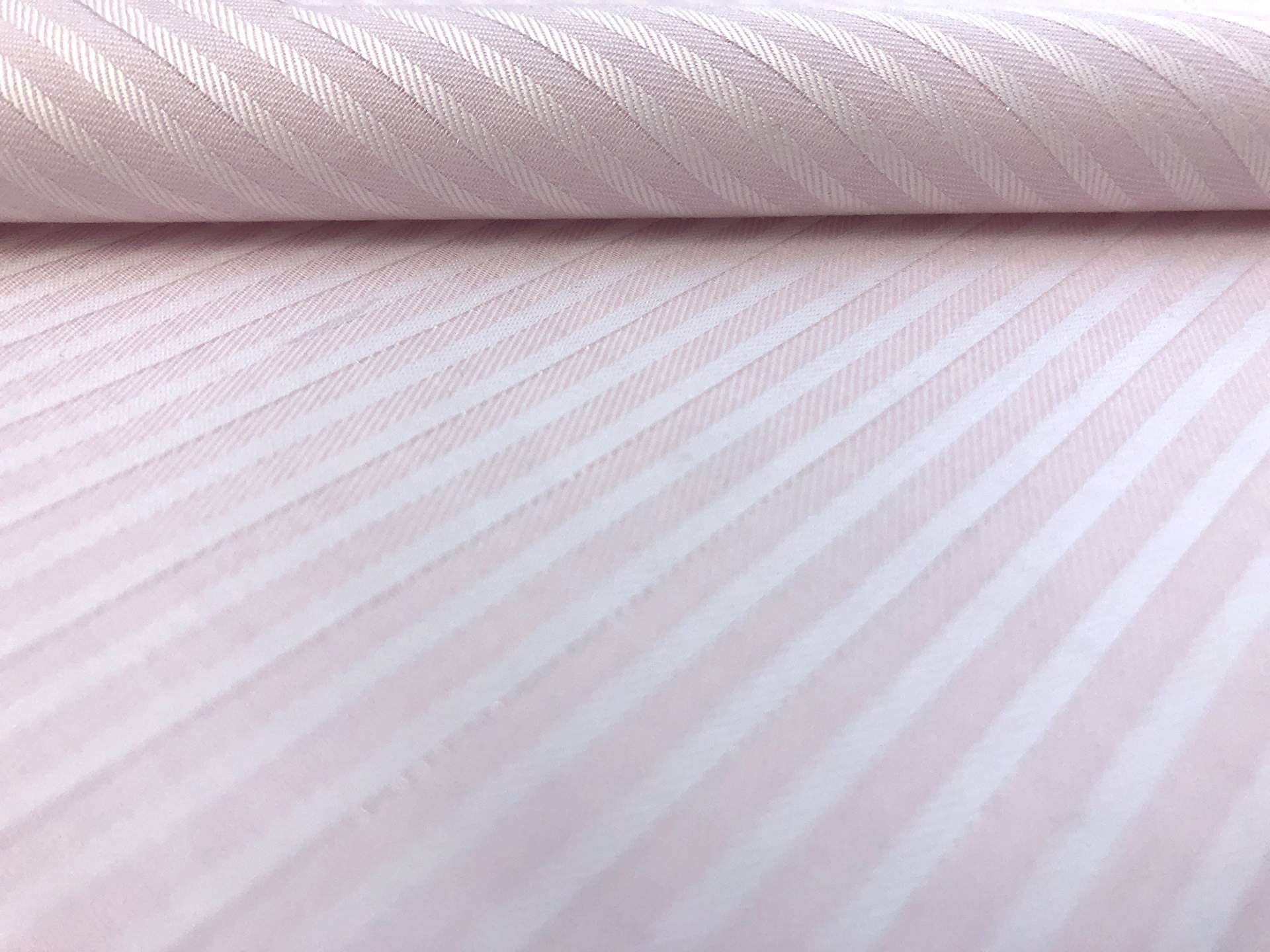 Cotton Satin Rope Stripe in Pale Pink