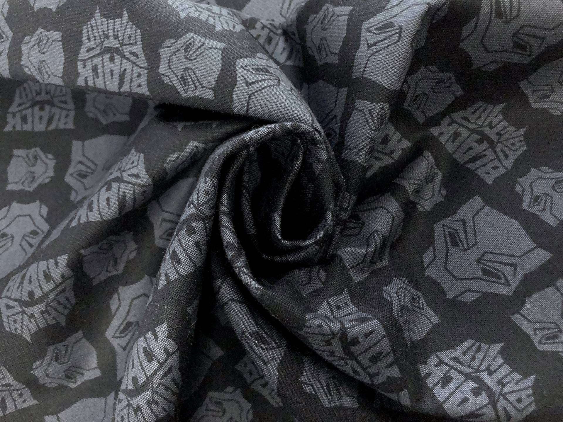 Cotton Broadcloth Black Panther Print