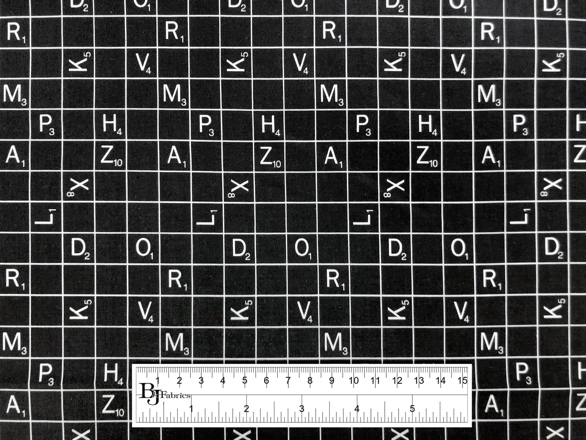 Cotton Broadcloth Scrabble Print
