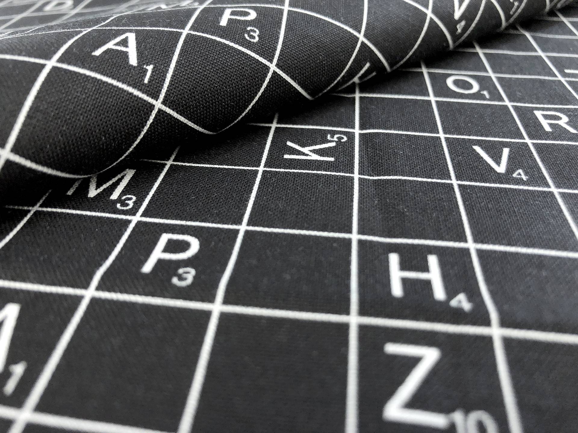 Cotton Broadcloth Scrabble Print