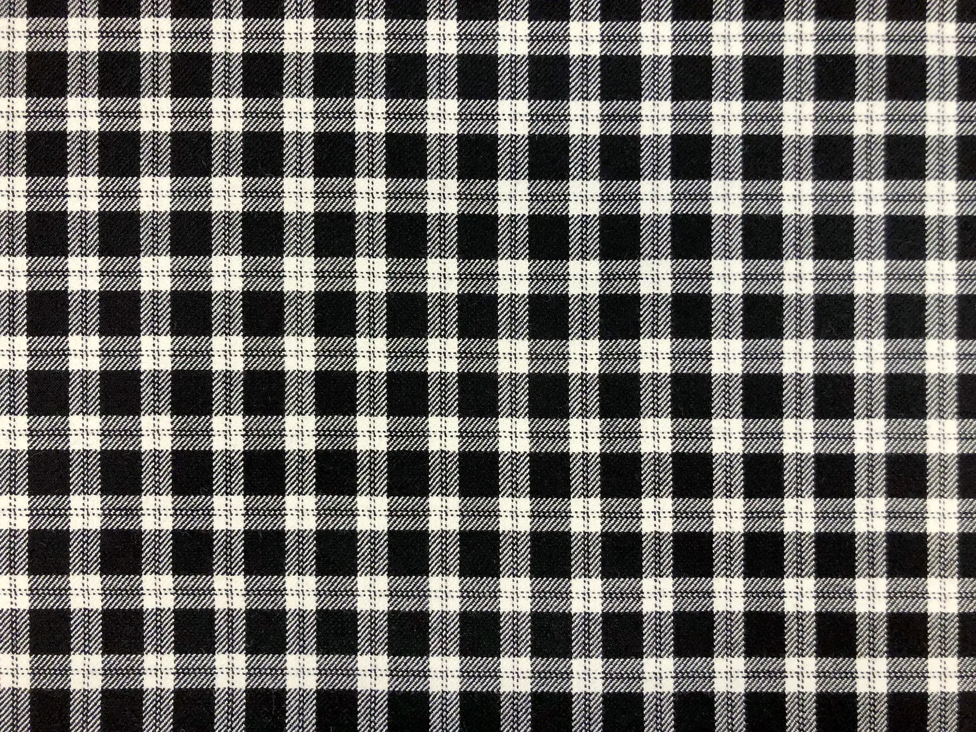 Italian Wool Plaid Suiting in Black and White