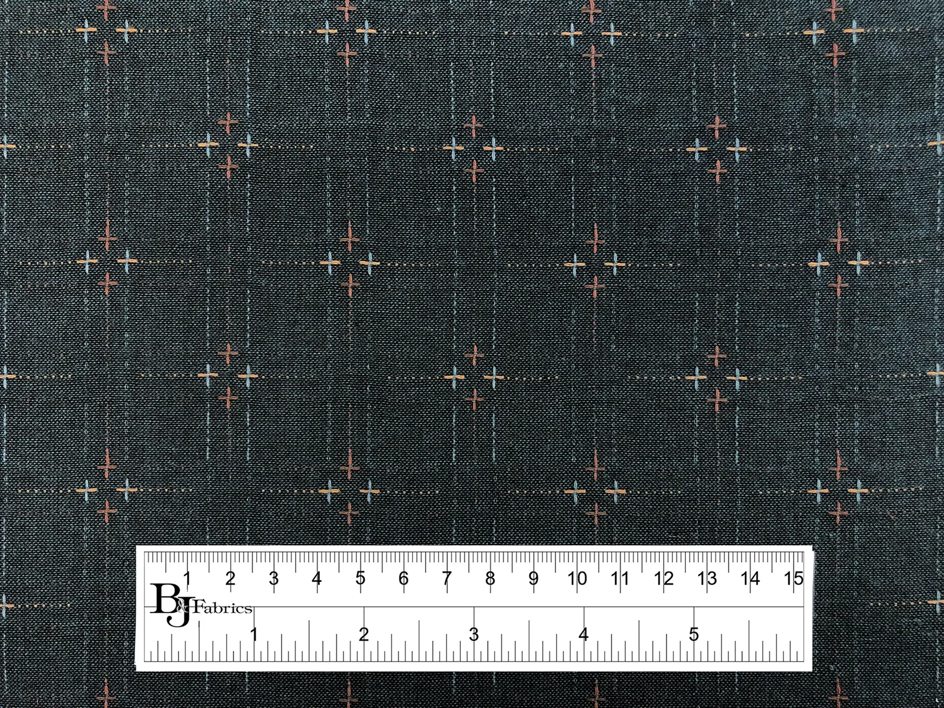 Cotton Woven Novelty in Dark Teal