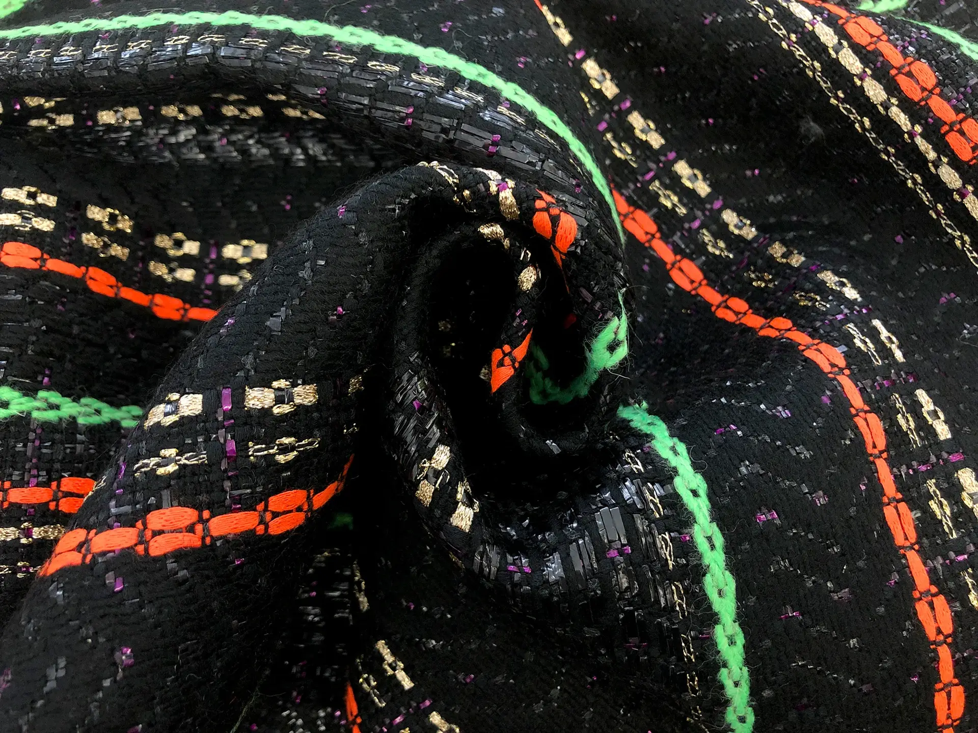 Italian Cotton Blend Metallic Tweed