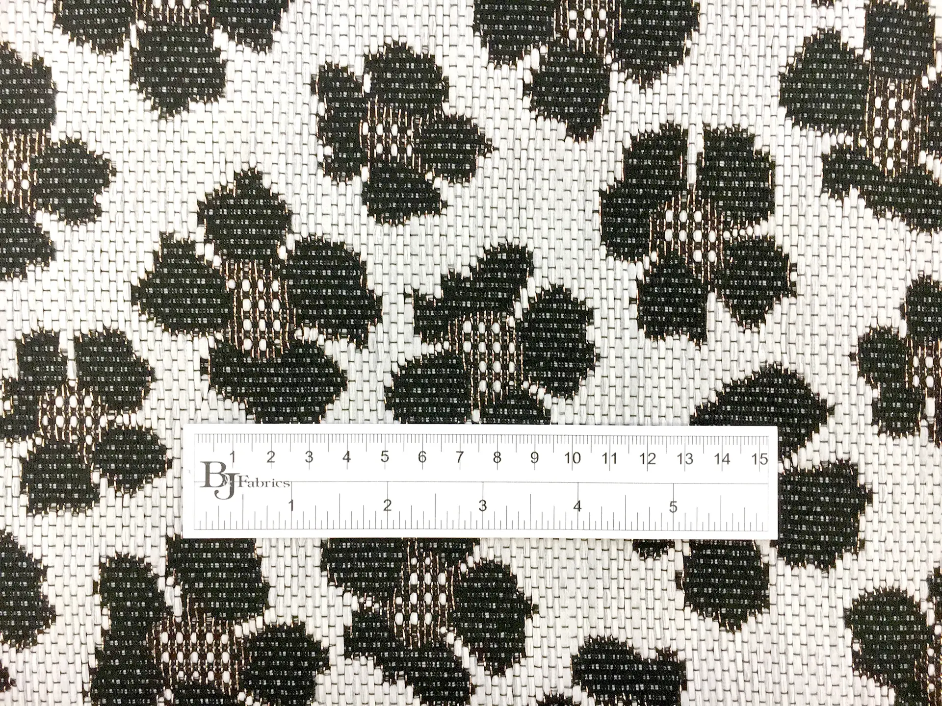 Metallic Raffia Brocade in White & Black Florals