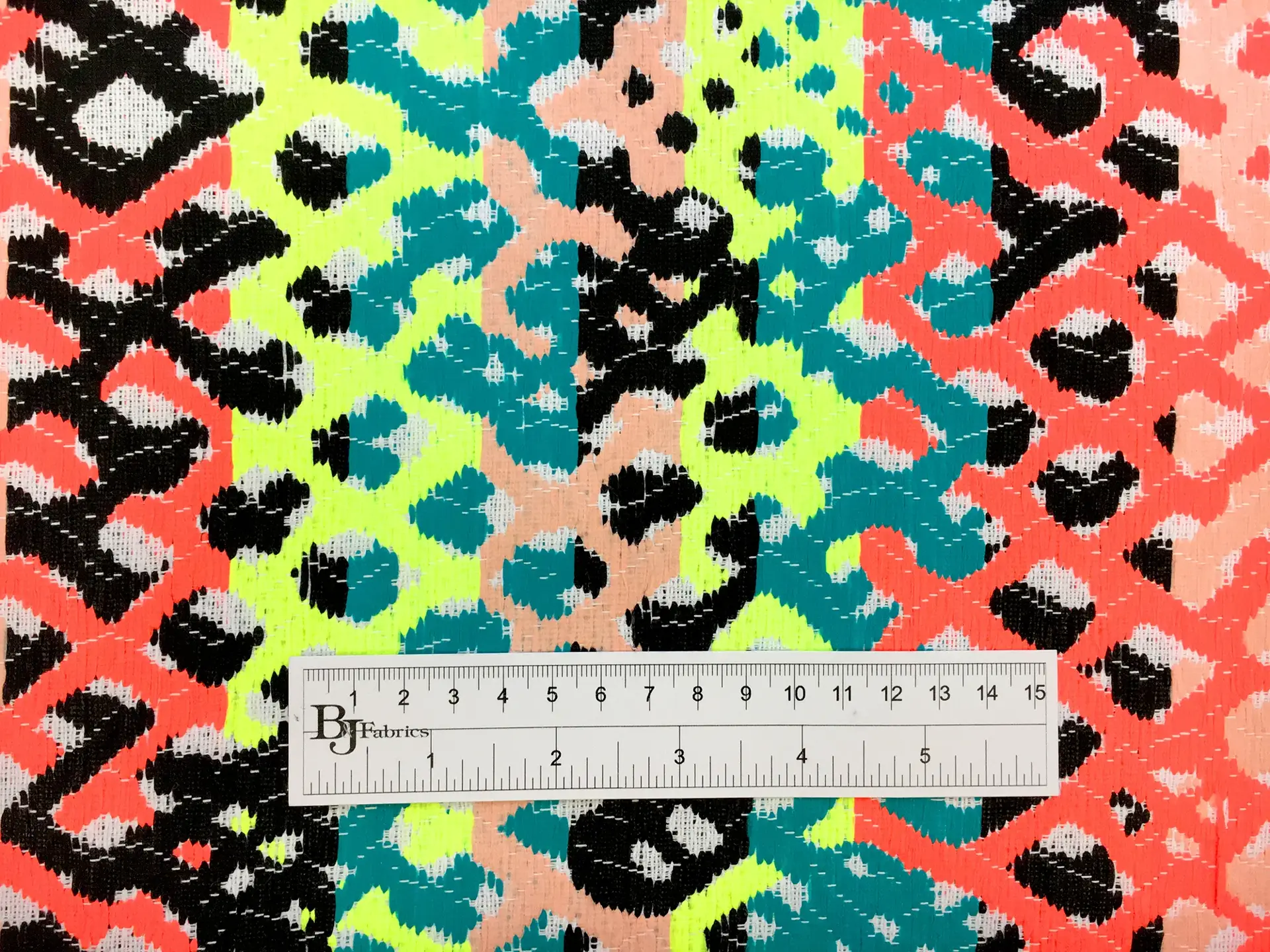 Multicolor Neon Doubleface Woven Coated Raffia Brocade