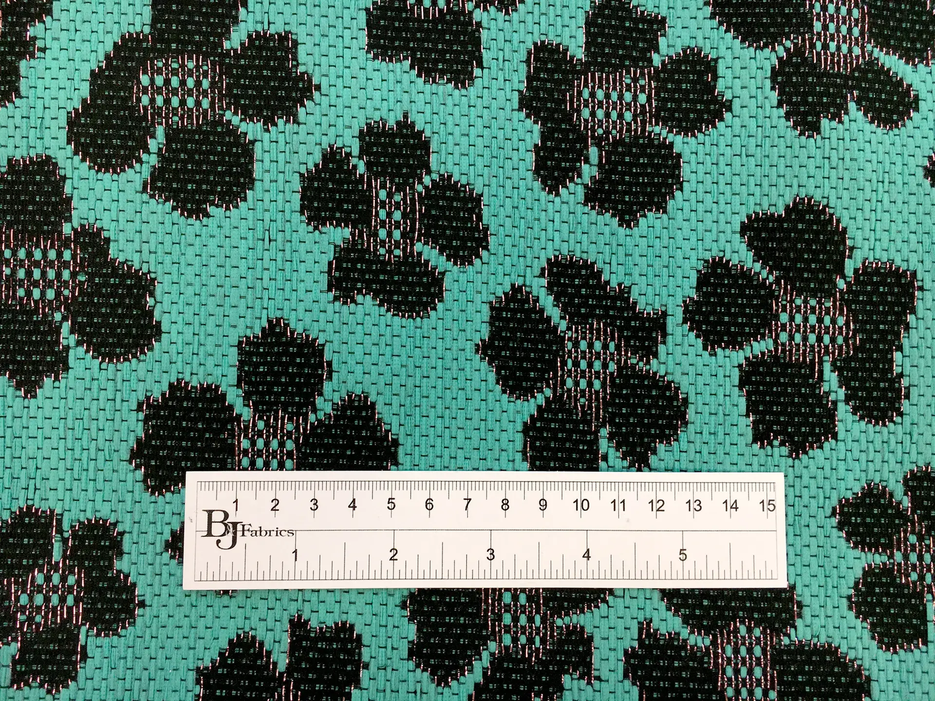 Floral Metallic Raffia Brocade in Teal