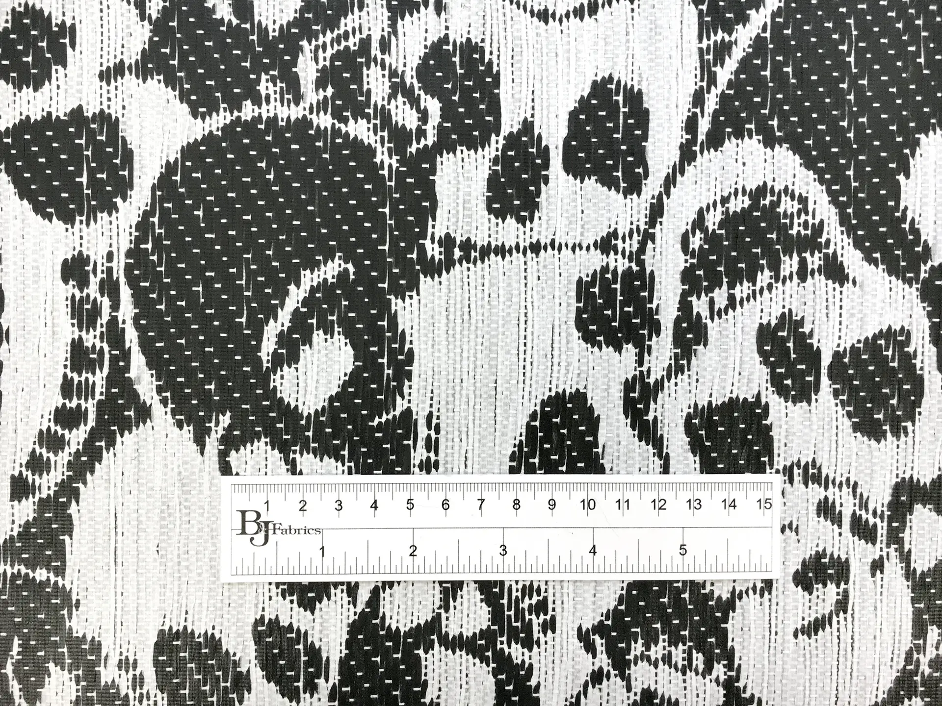 Polyester Blend Coated Raffia with Black and White Skulls