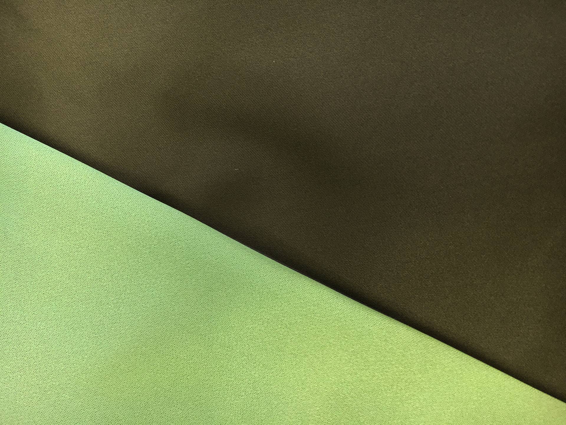 Double Face Silk Satin in Olive and Apple Green