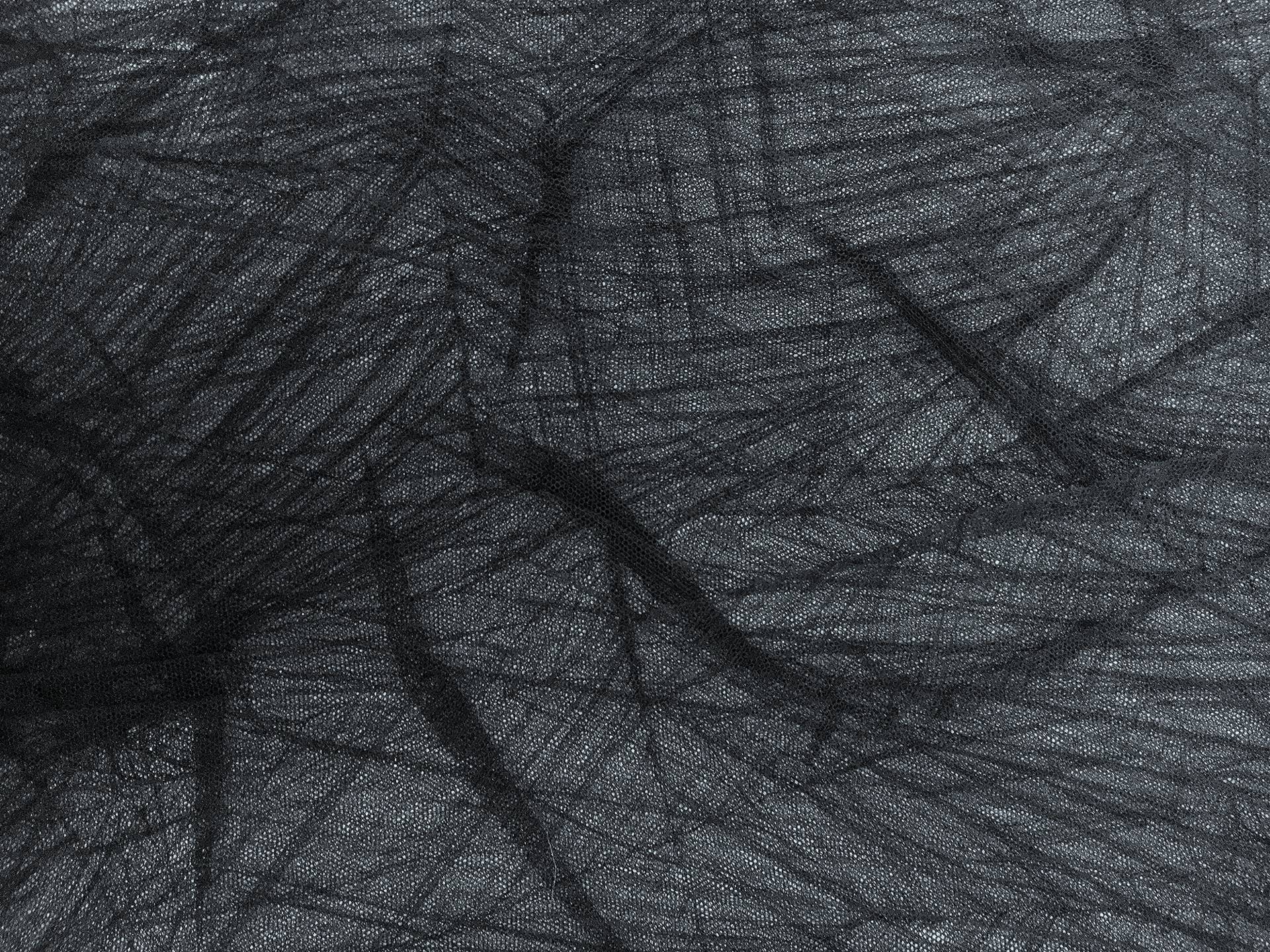 Crushed Polyester Tulle in Black