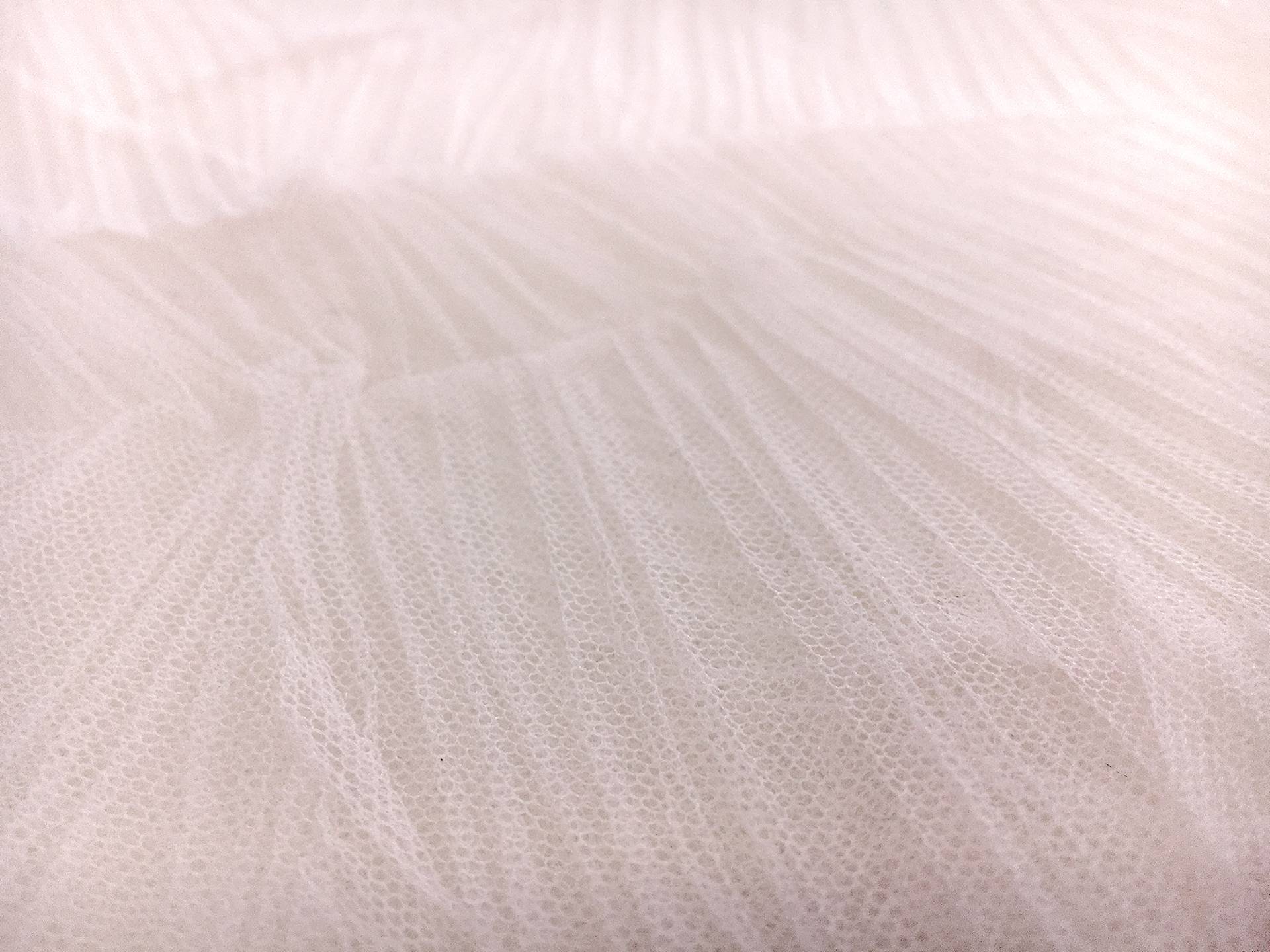 Crushed Polyester Tulle in Blush