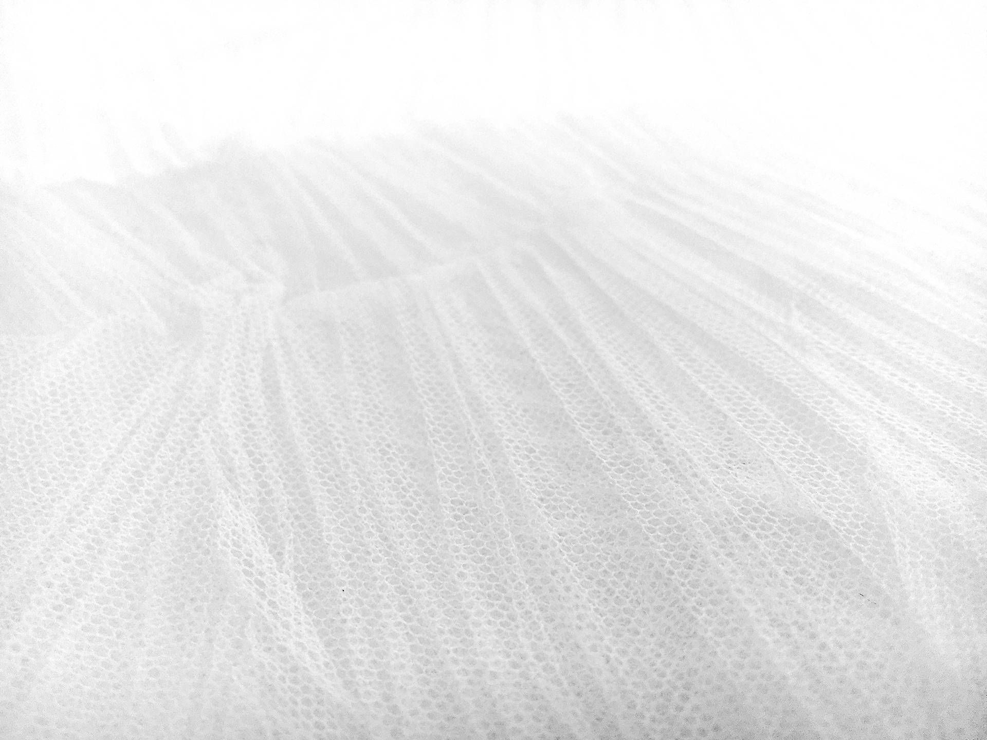 Crushed Polyester Tulle in White