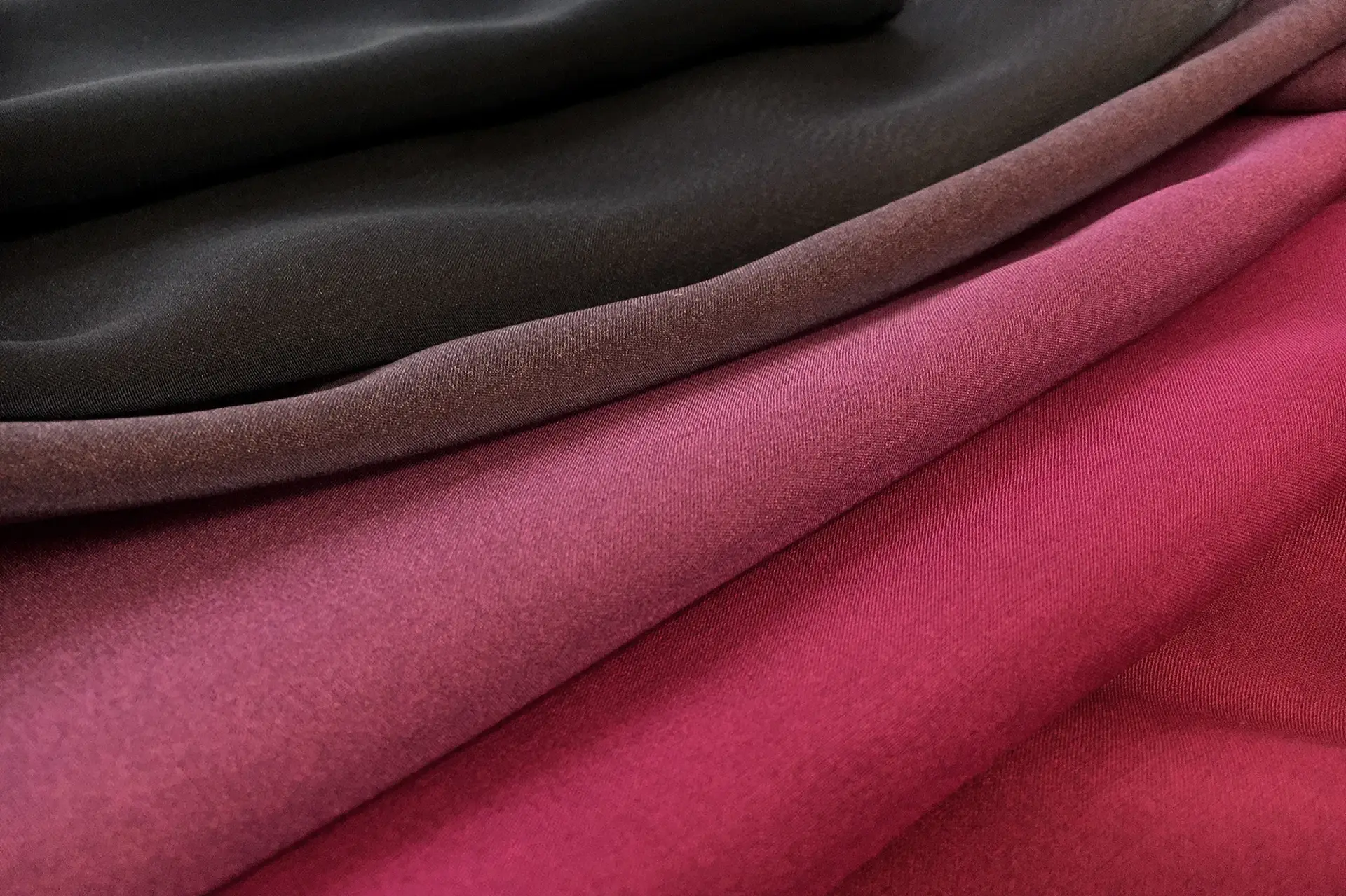 Ombré Silk Chiffon in Ruby