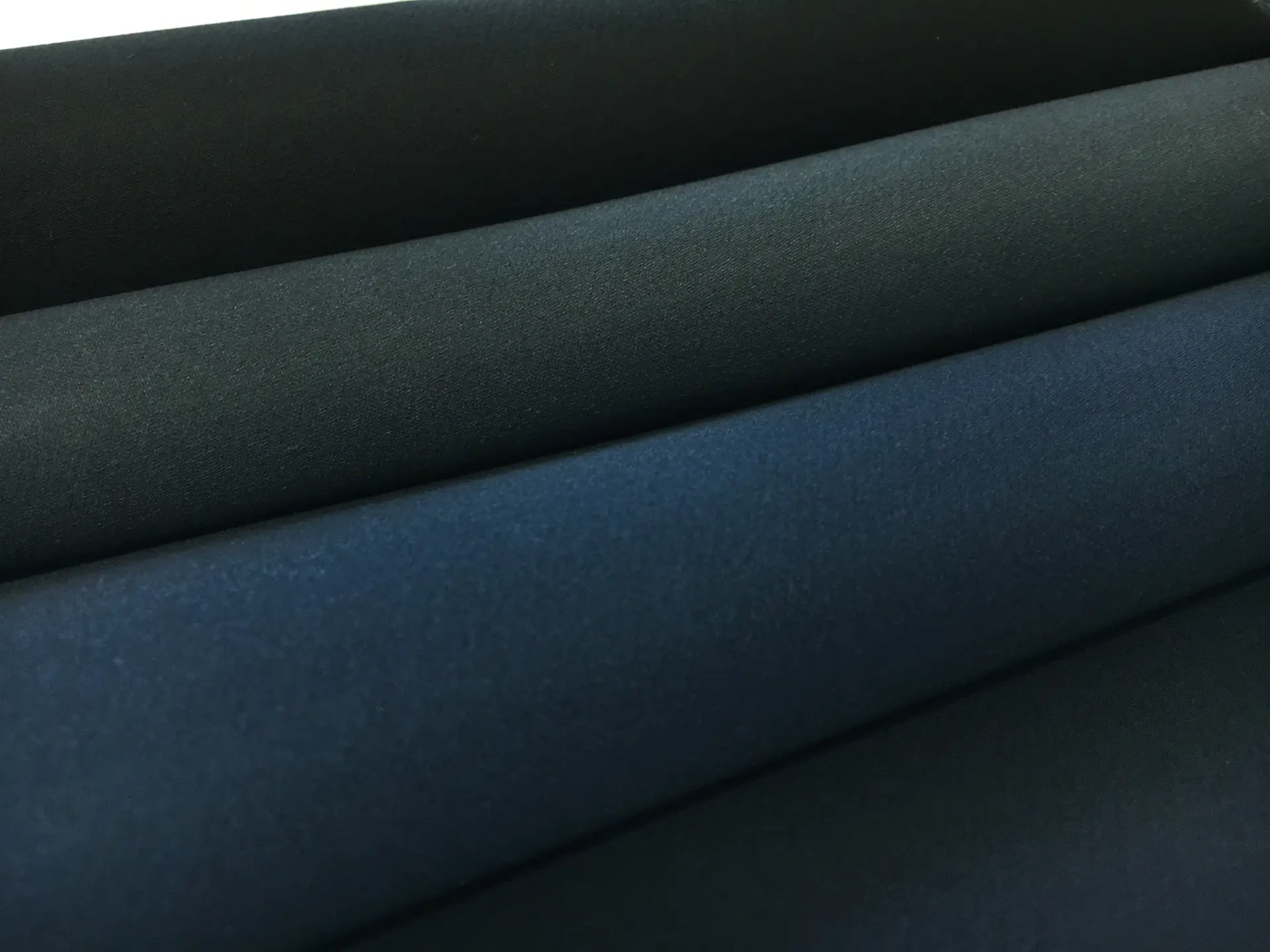 Ombré Silk Satin Organza in Navy Blue 