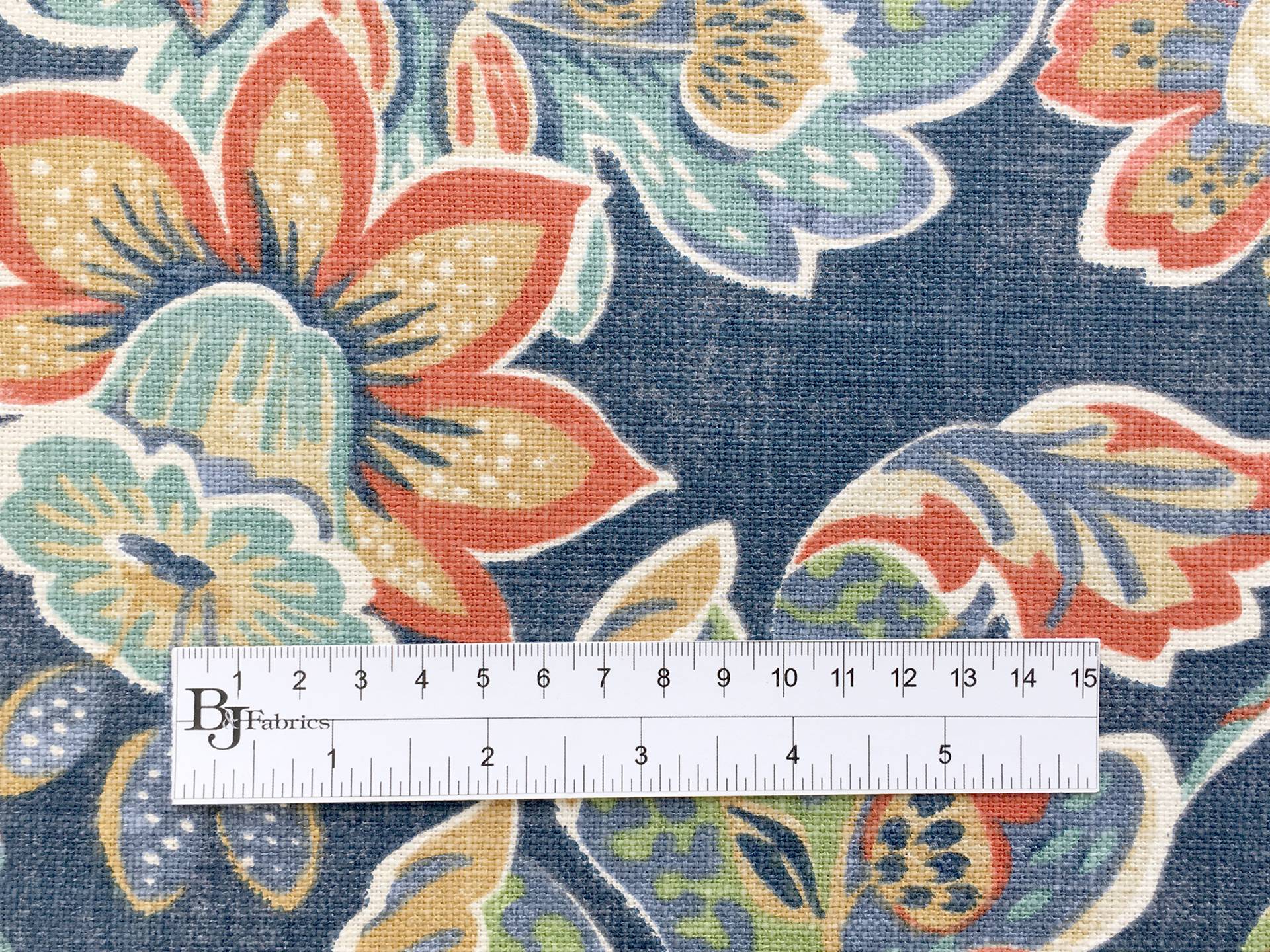 Cotton Upholstery Floral Print in Indigo